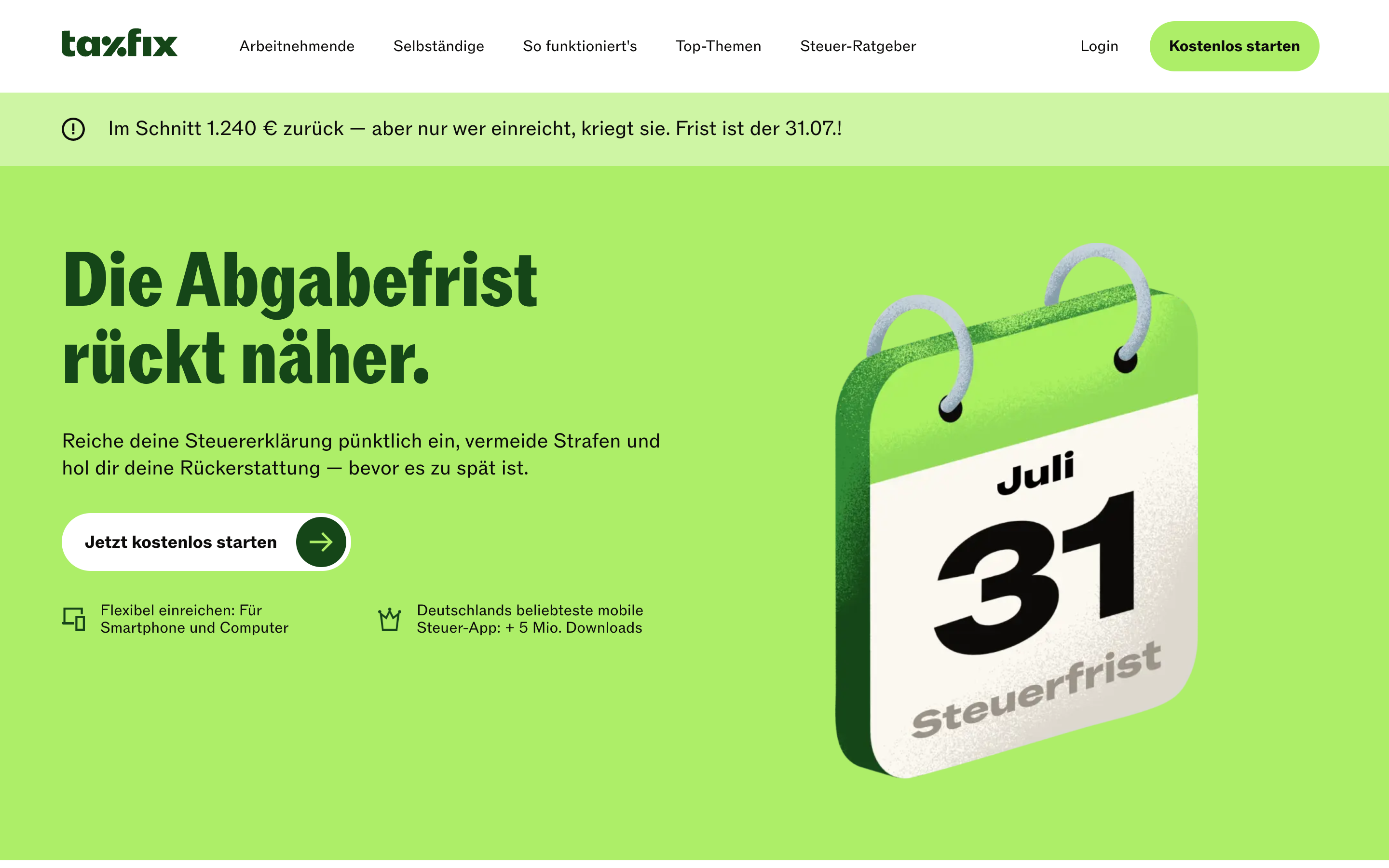 Taxfix website screenshot