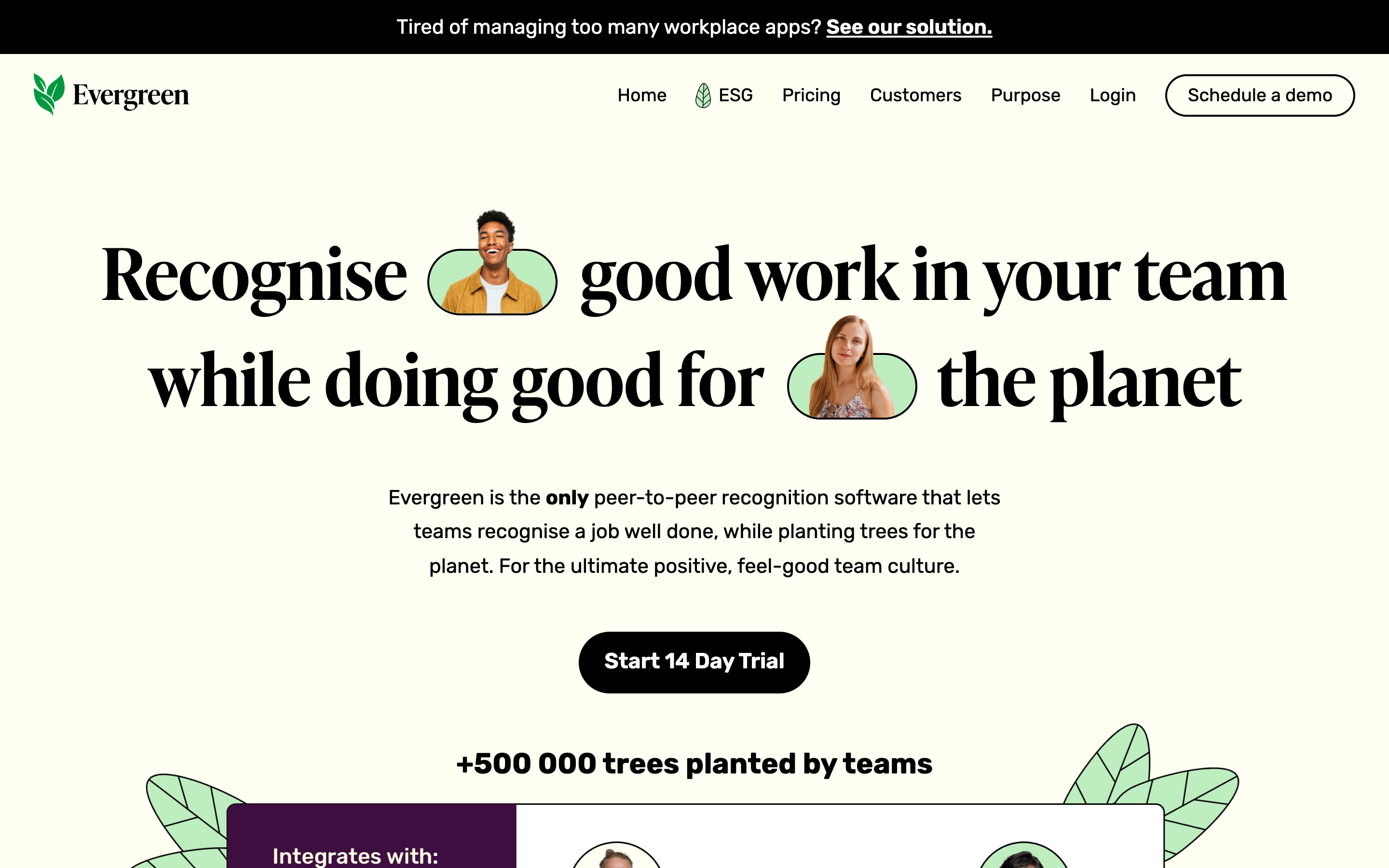 Evergreen website screenshot