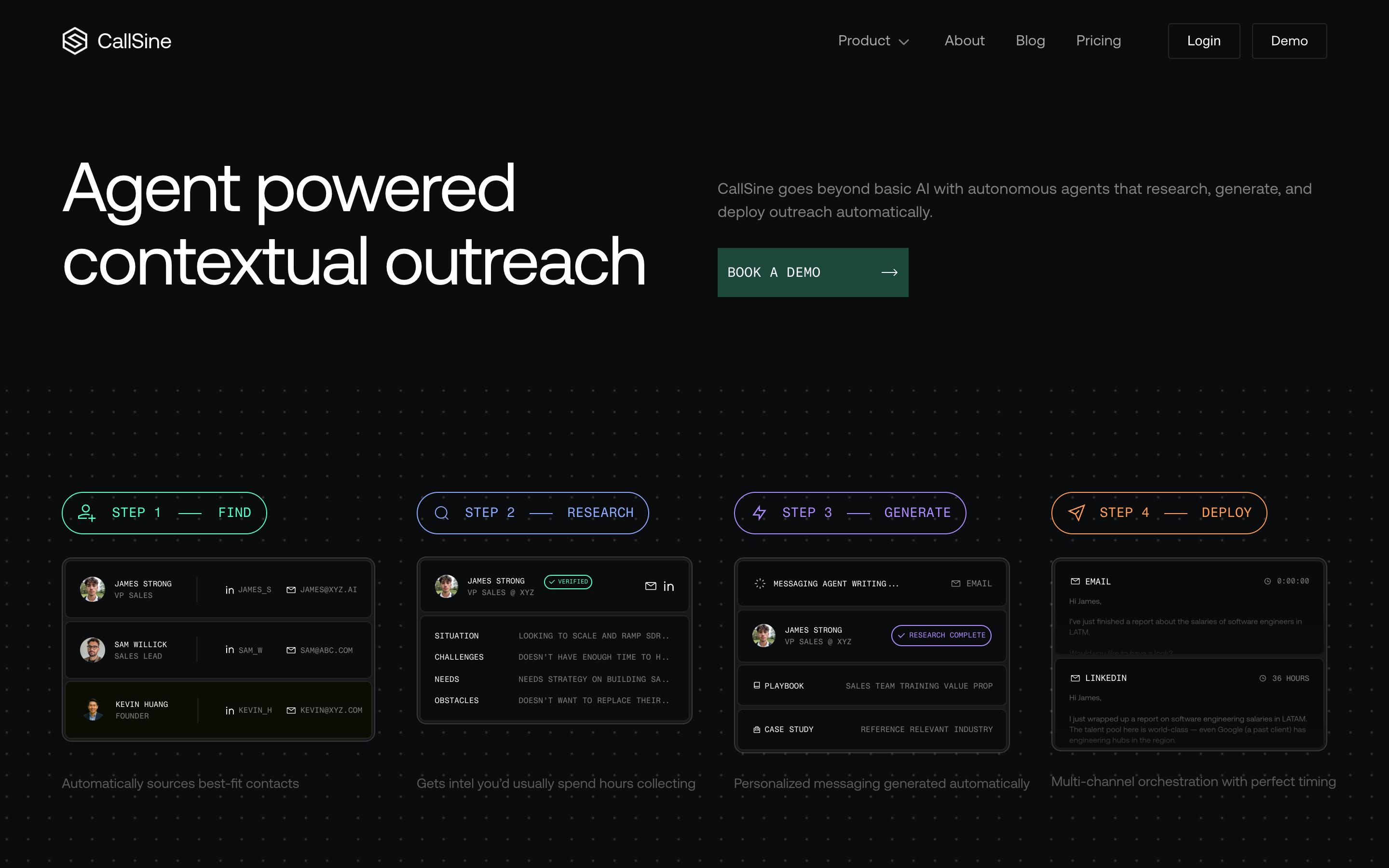 Callsine website screenshot