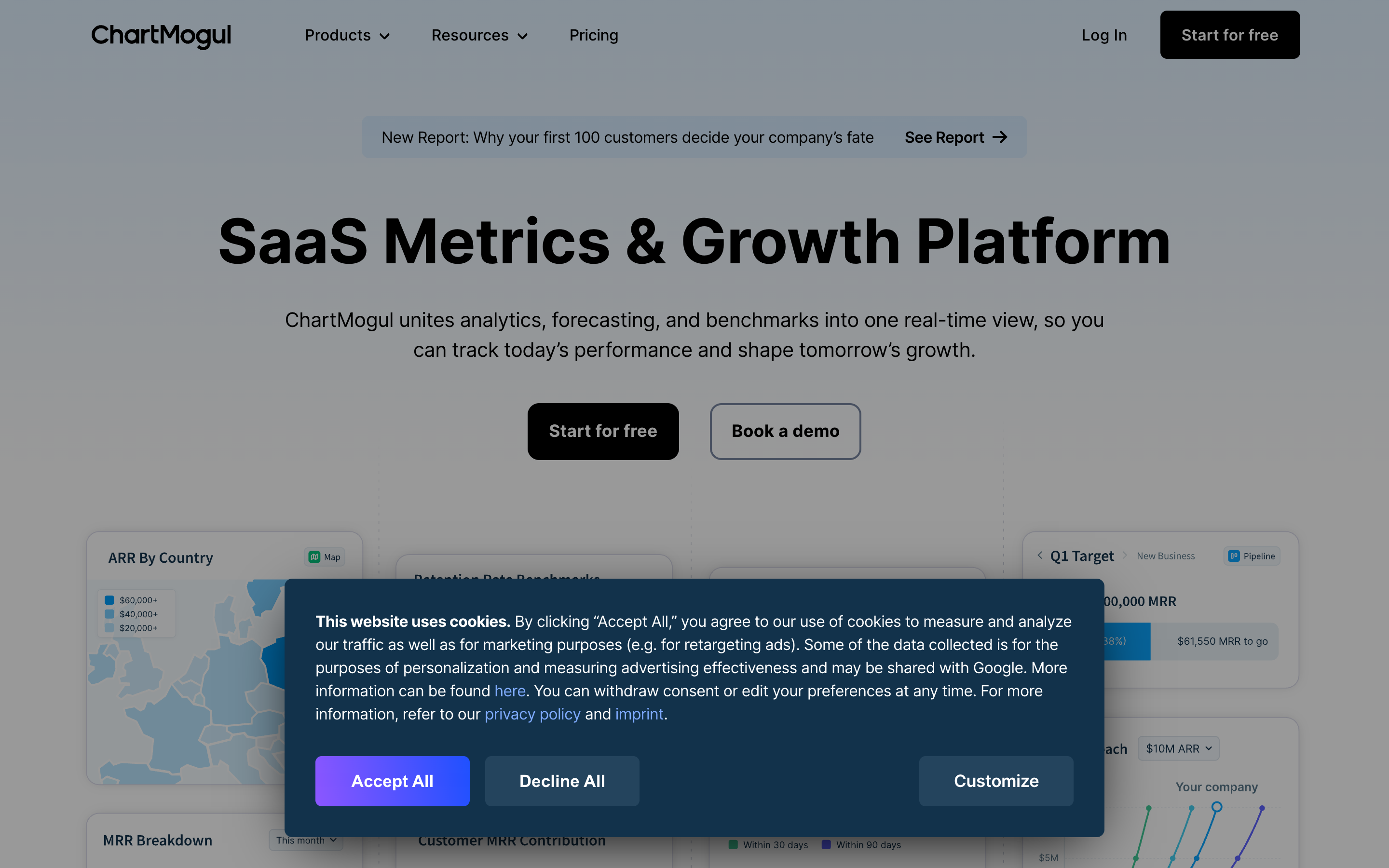 Chartmogul website screenshot