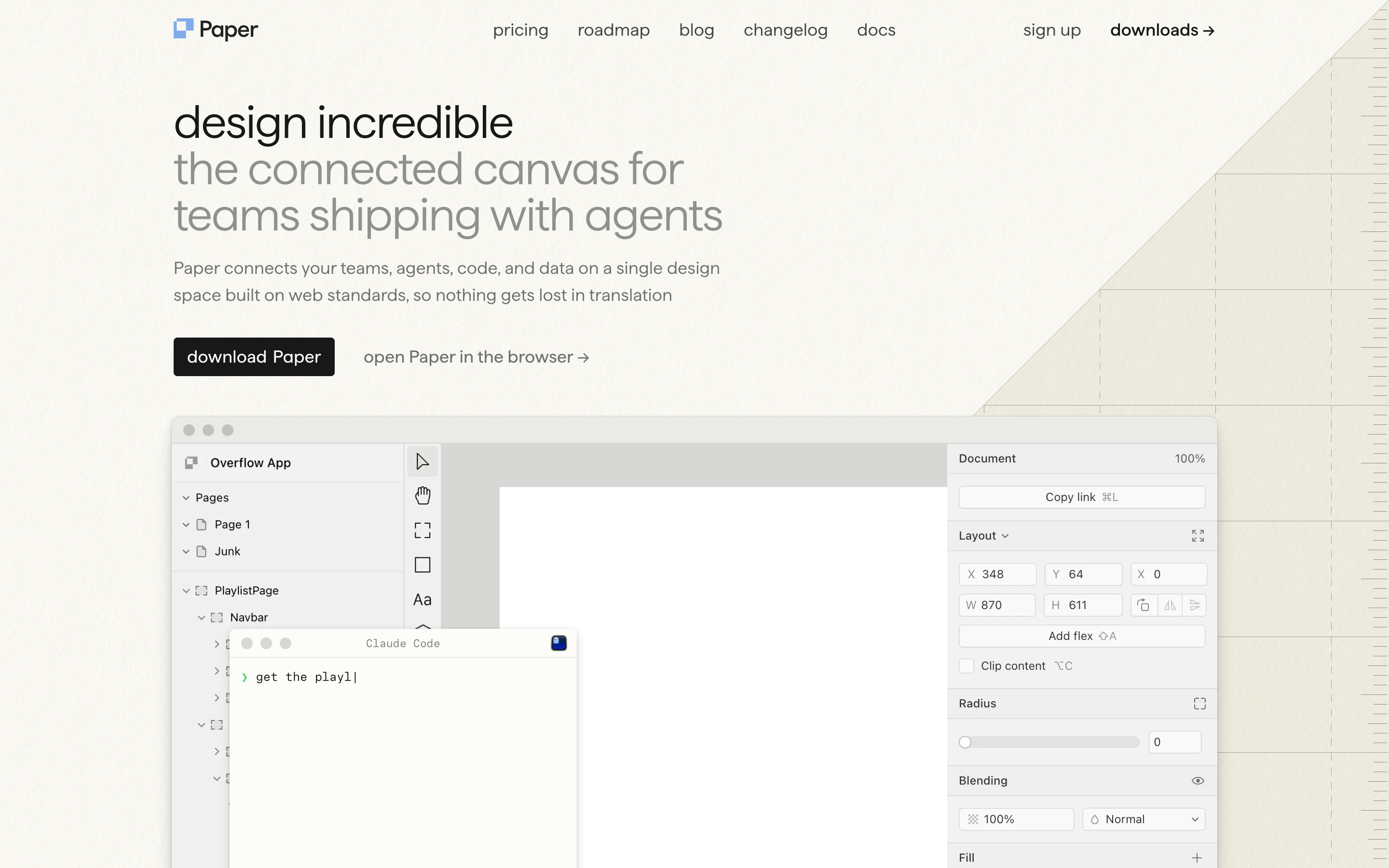 Paper Design website screenshot
