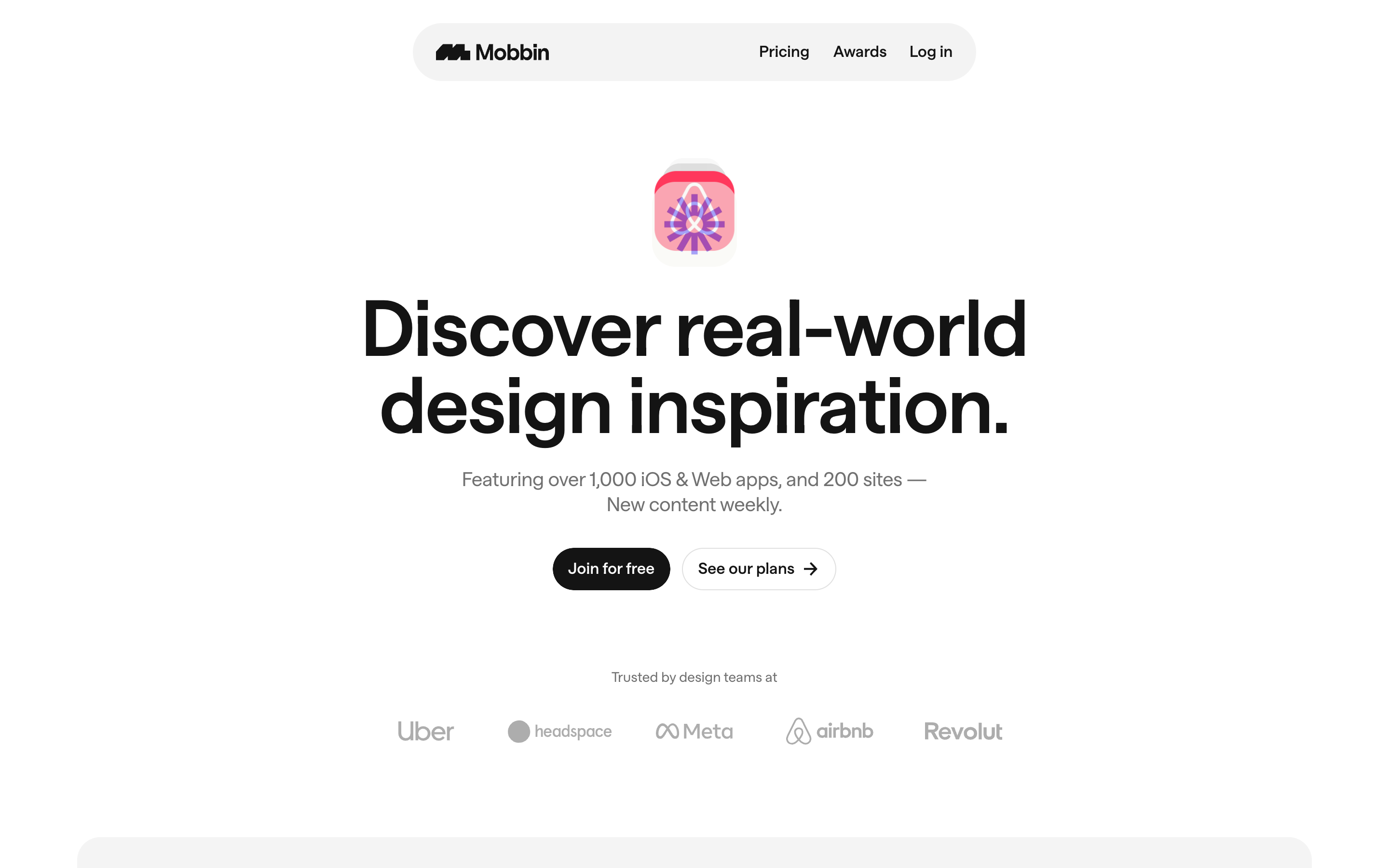 Mobbin website screenshot