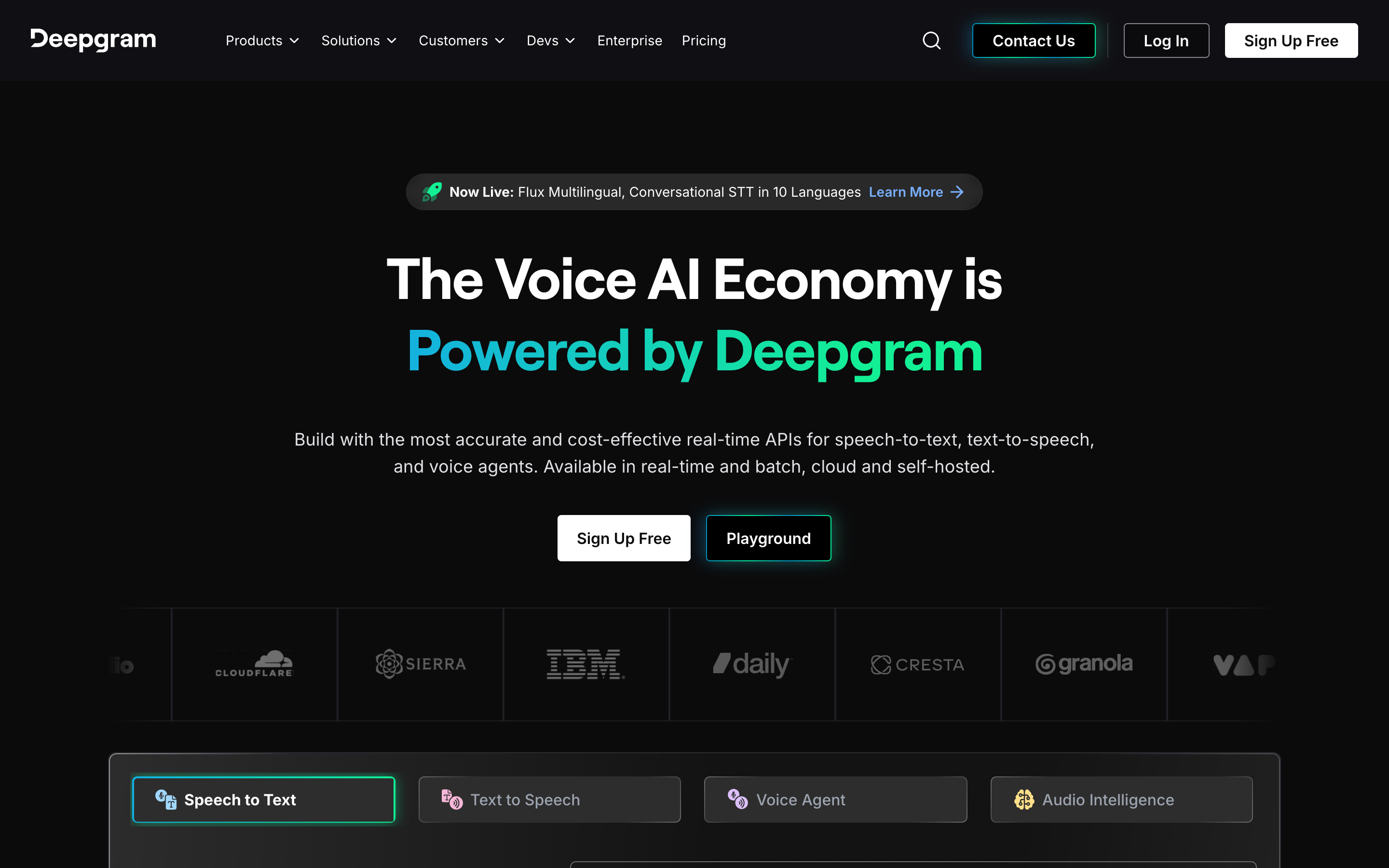 Deepgram website screenshot