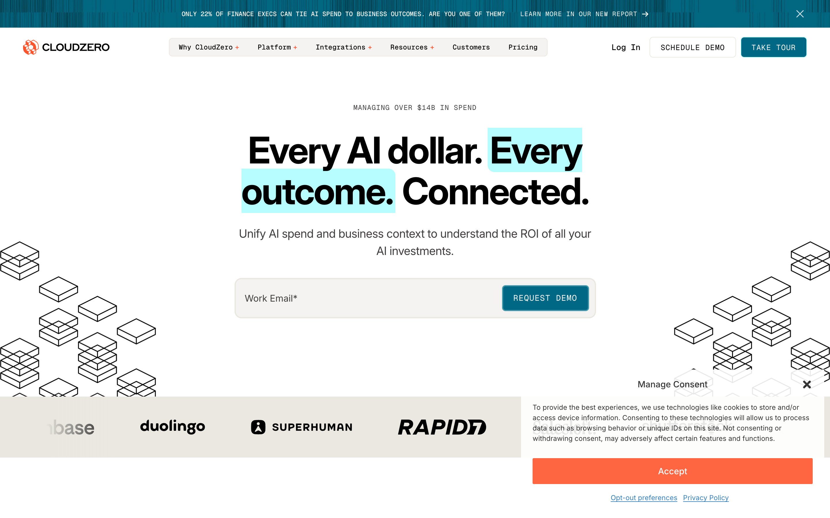 Cloudzero website screenshot