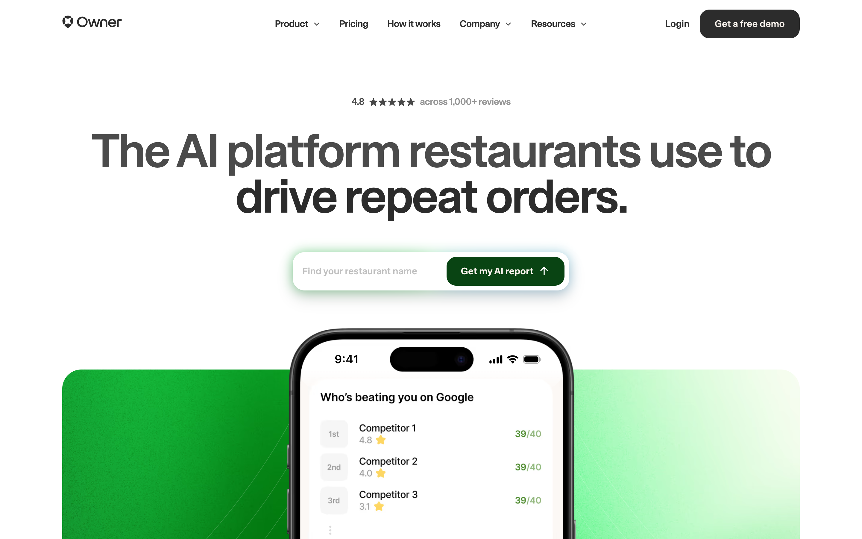 Owner website screenshot