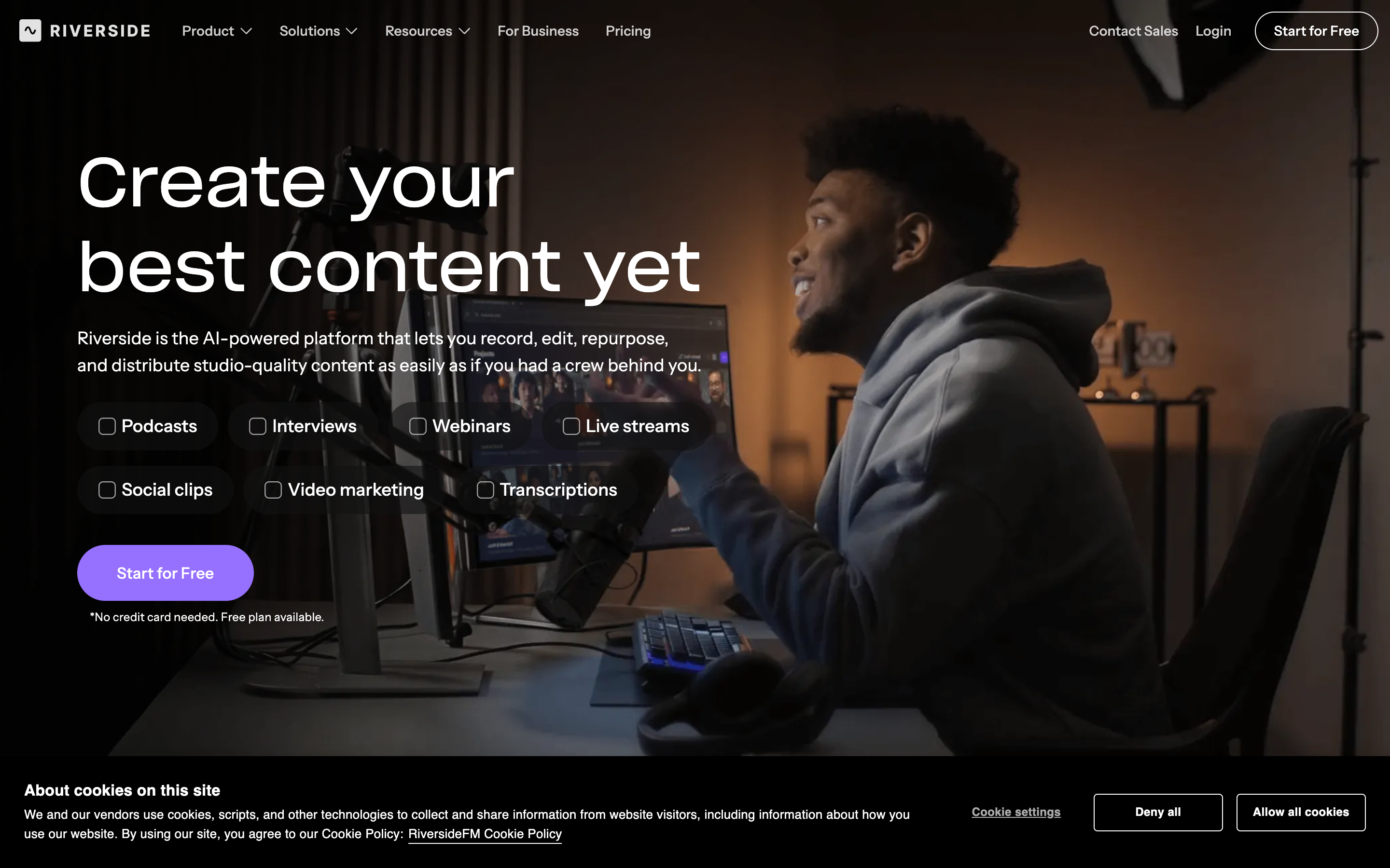 Riverside website screenshot