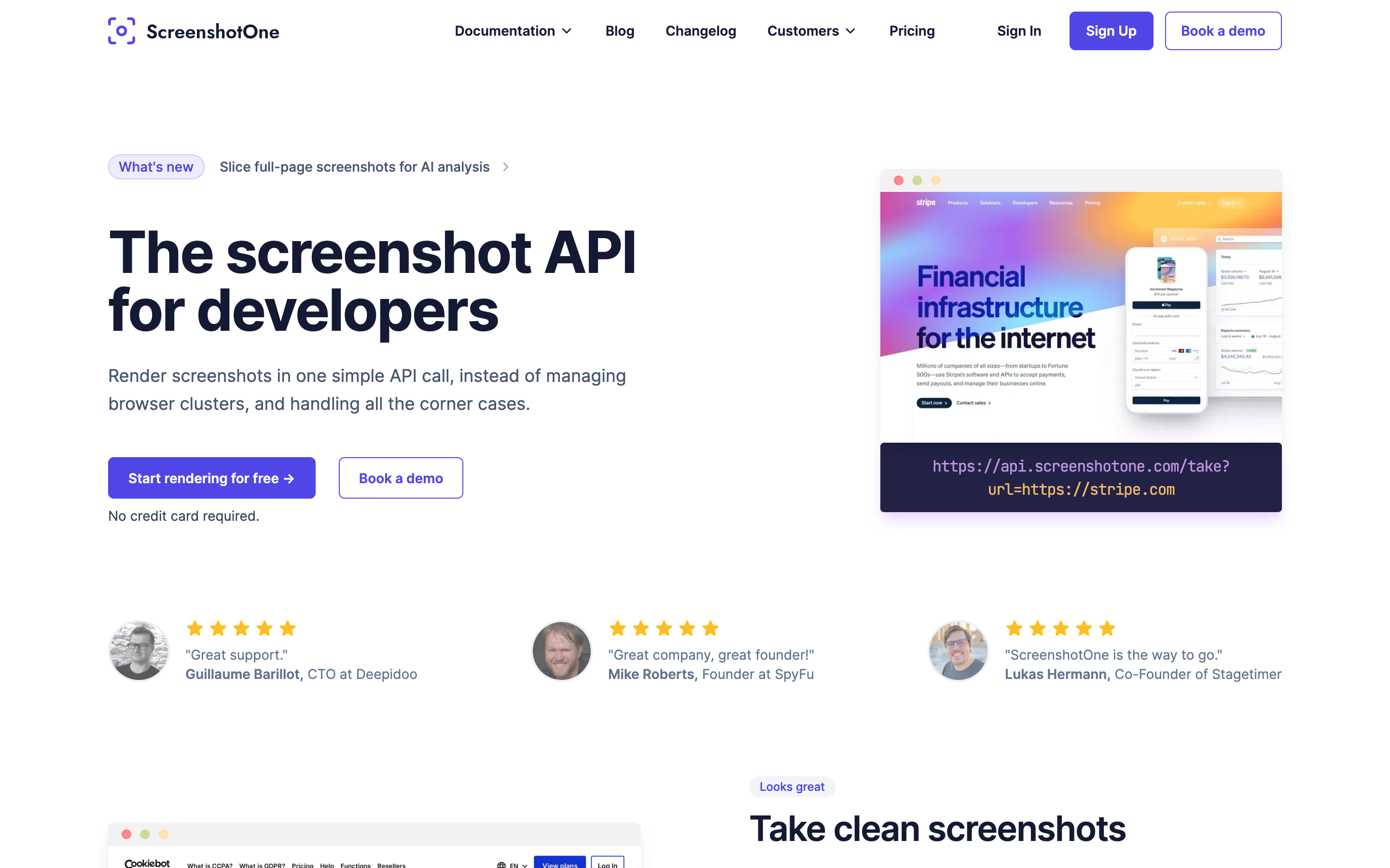 Screenshotone website screenshot