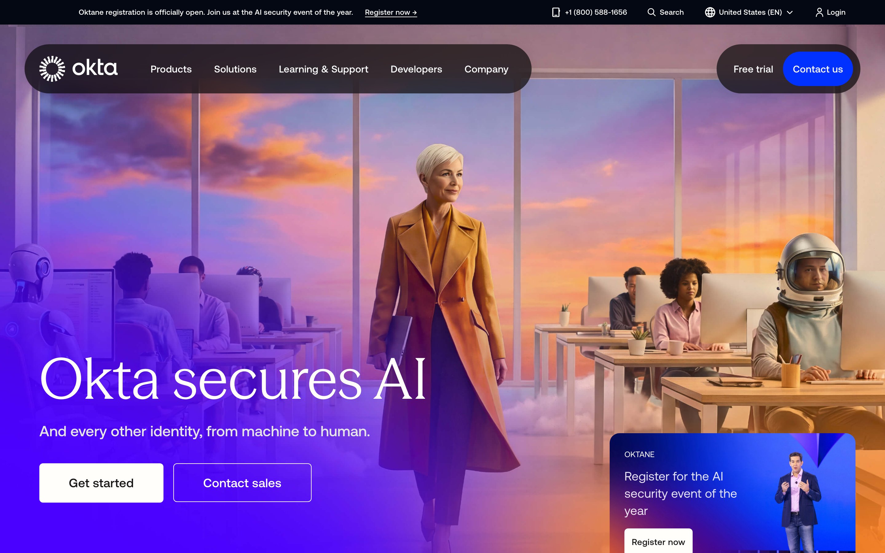 Okta website screenshot