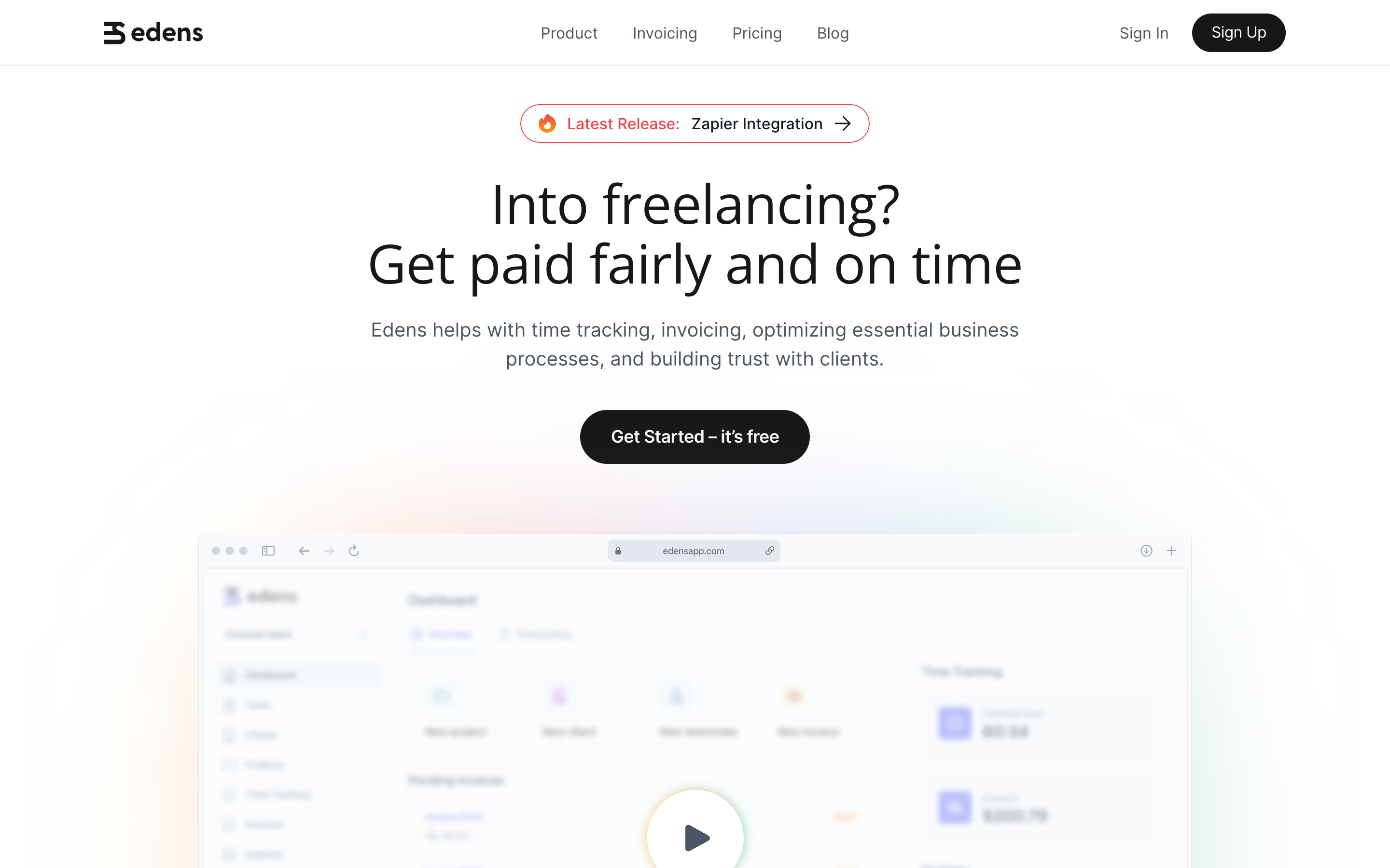 Edensapp website screenshot