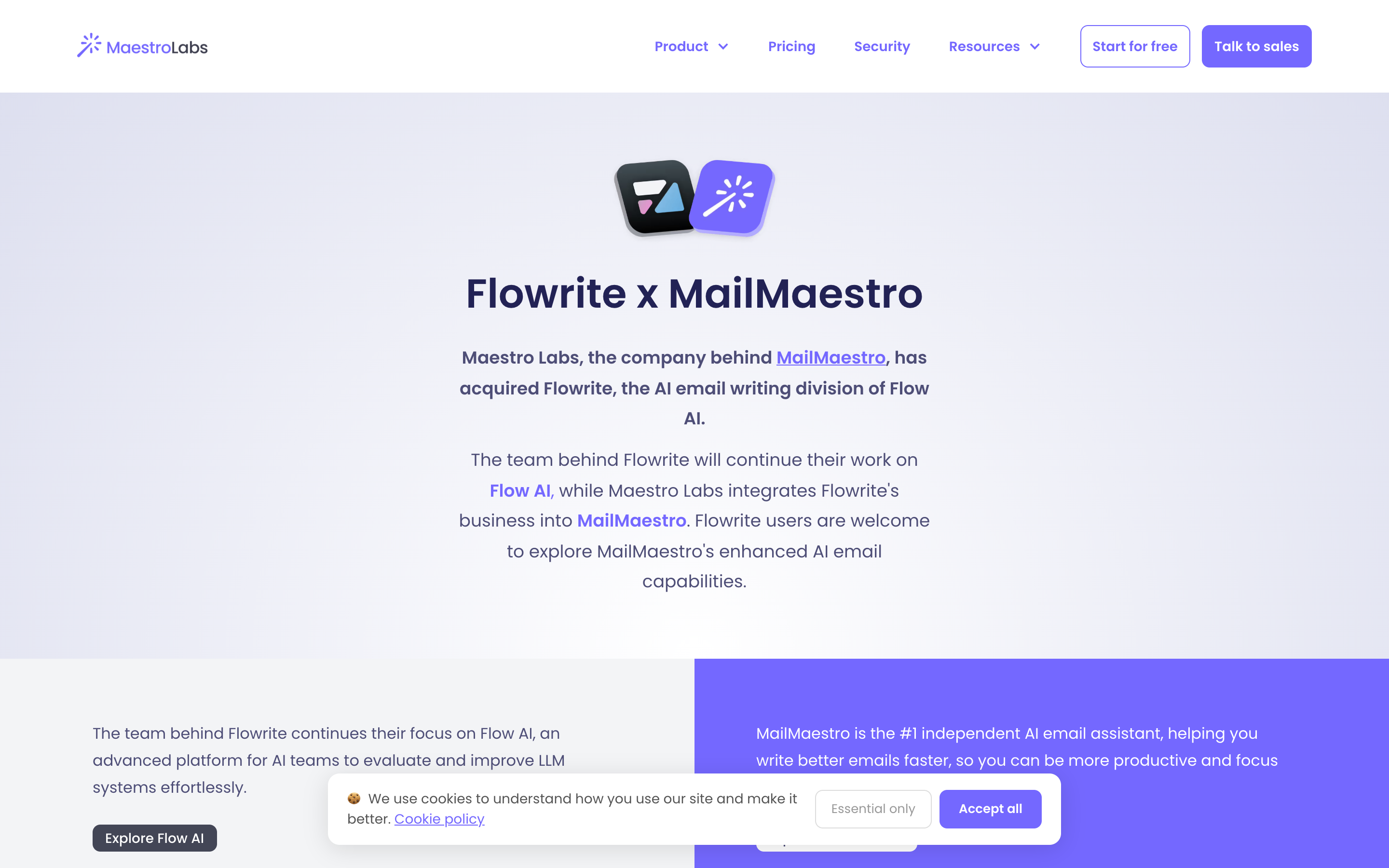 Flowrite website screenshot