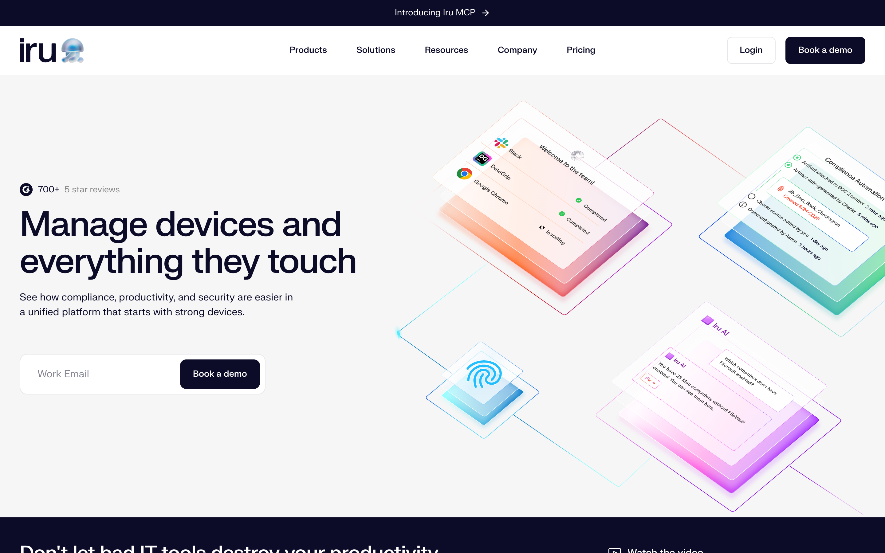 Iru website screenshot