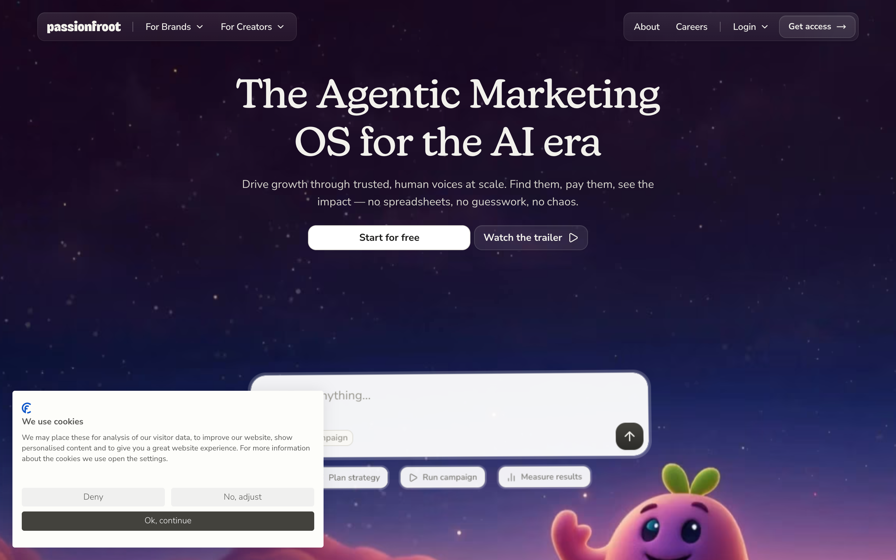Passionfroot website screenshot