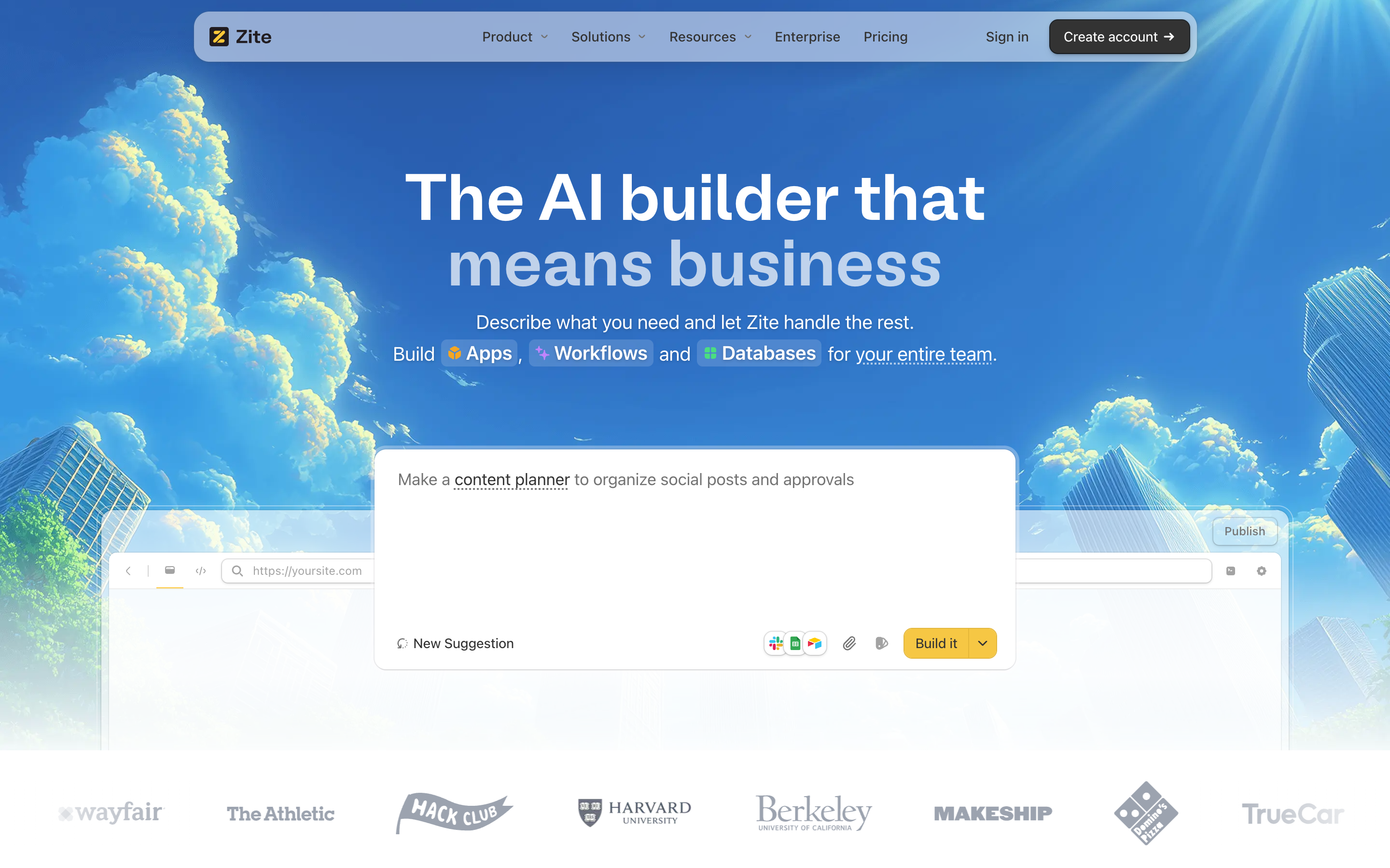 Zite website screenshot