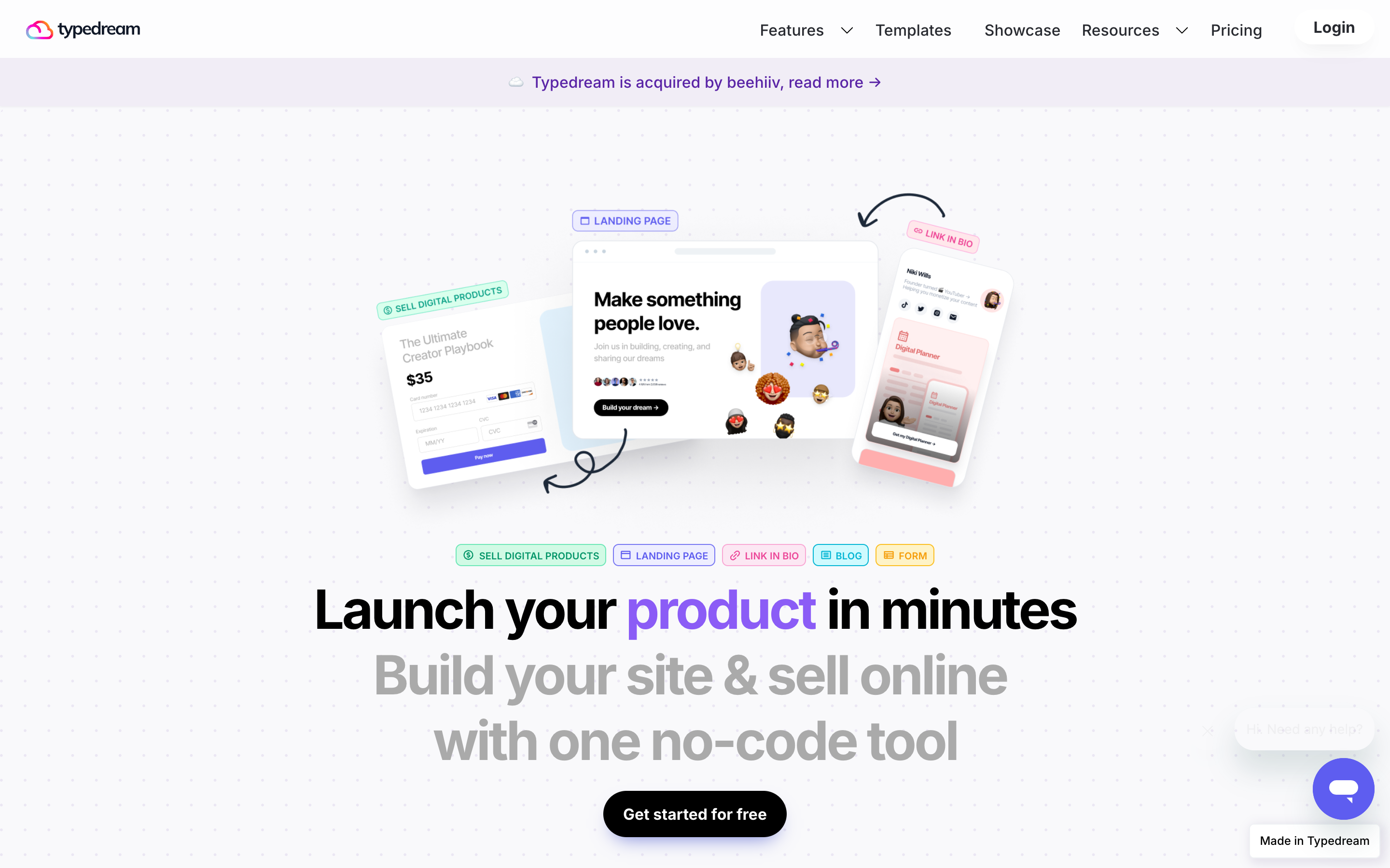 Typedream website screenshot