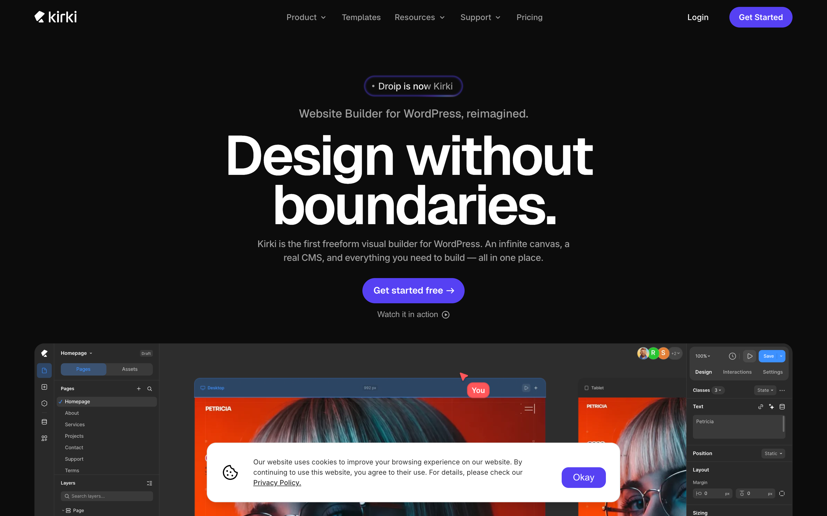 Droip website screenshot