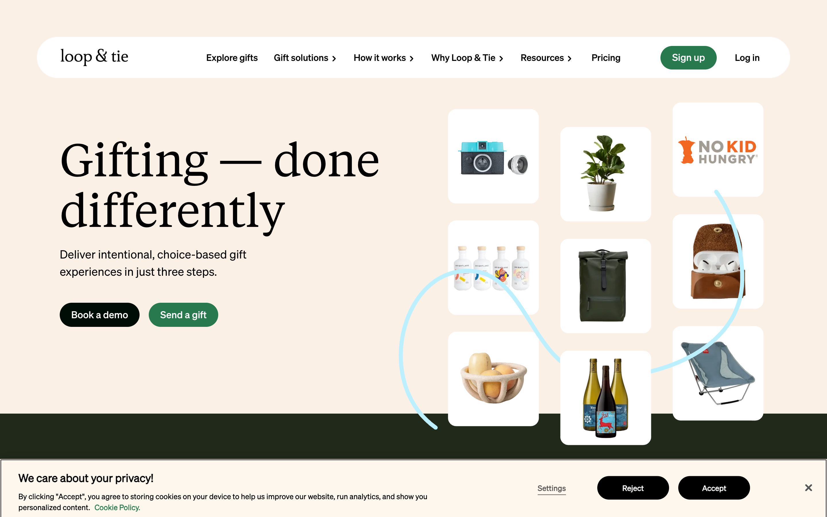Loopandtie website screenshot