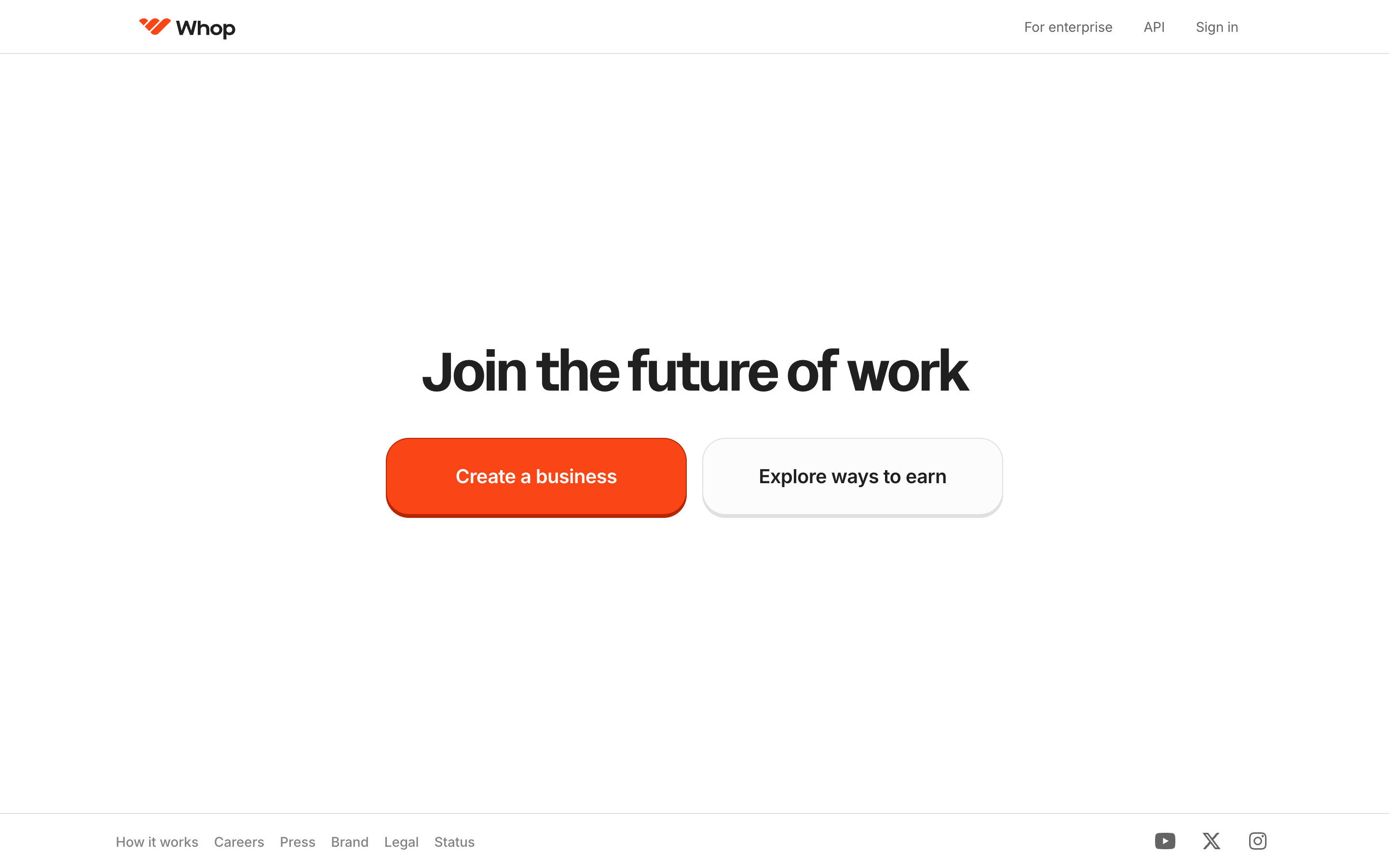 Whop website screenshot