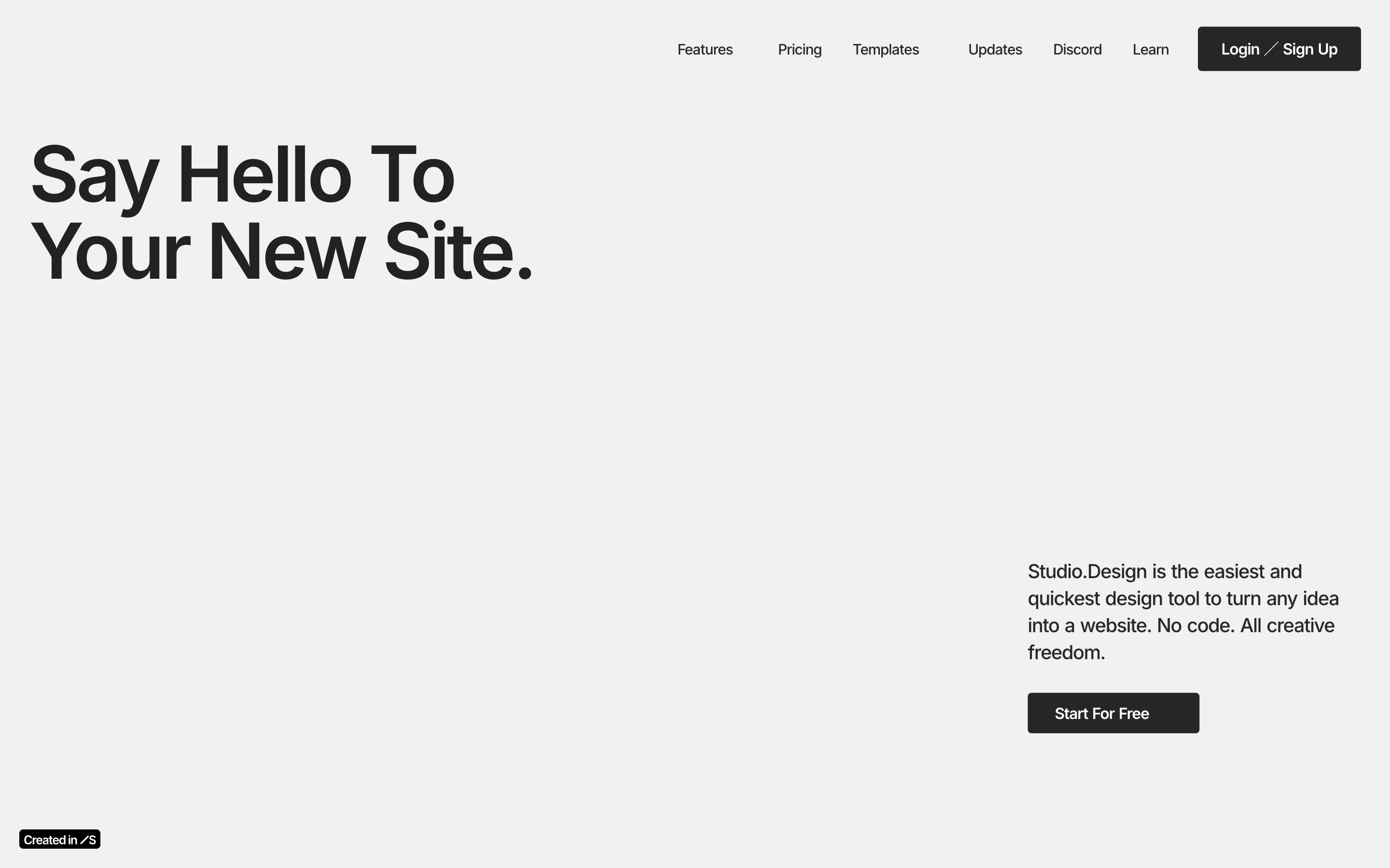 Studio website screenshot