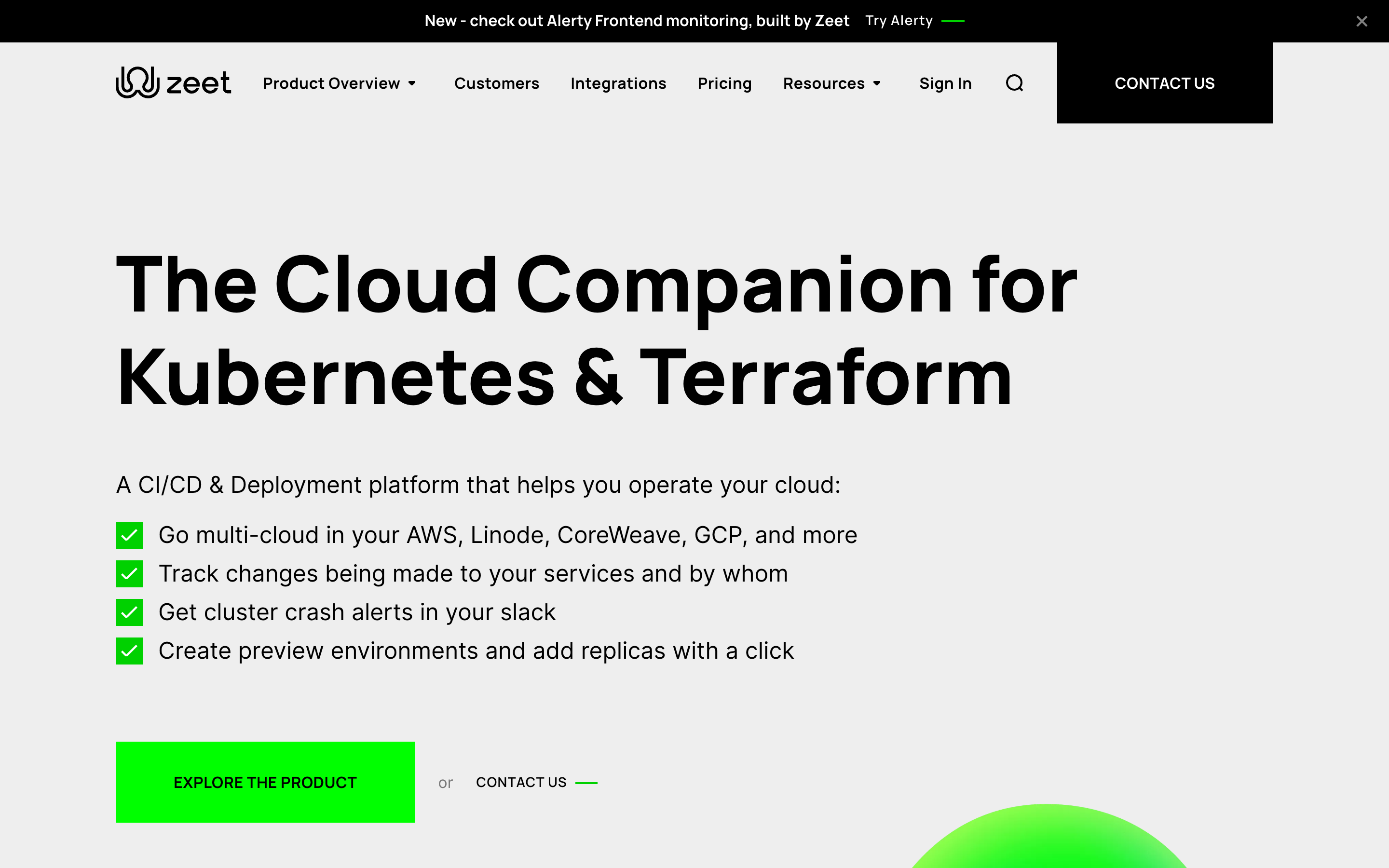 Zeet website screenshot