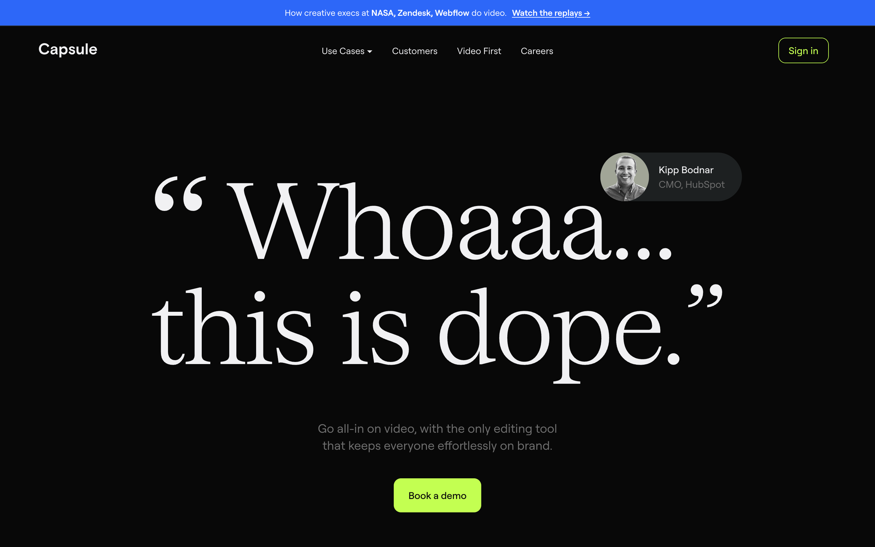 Capsule website screenshot