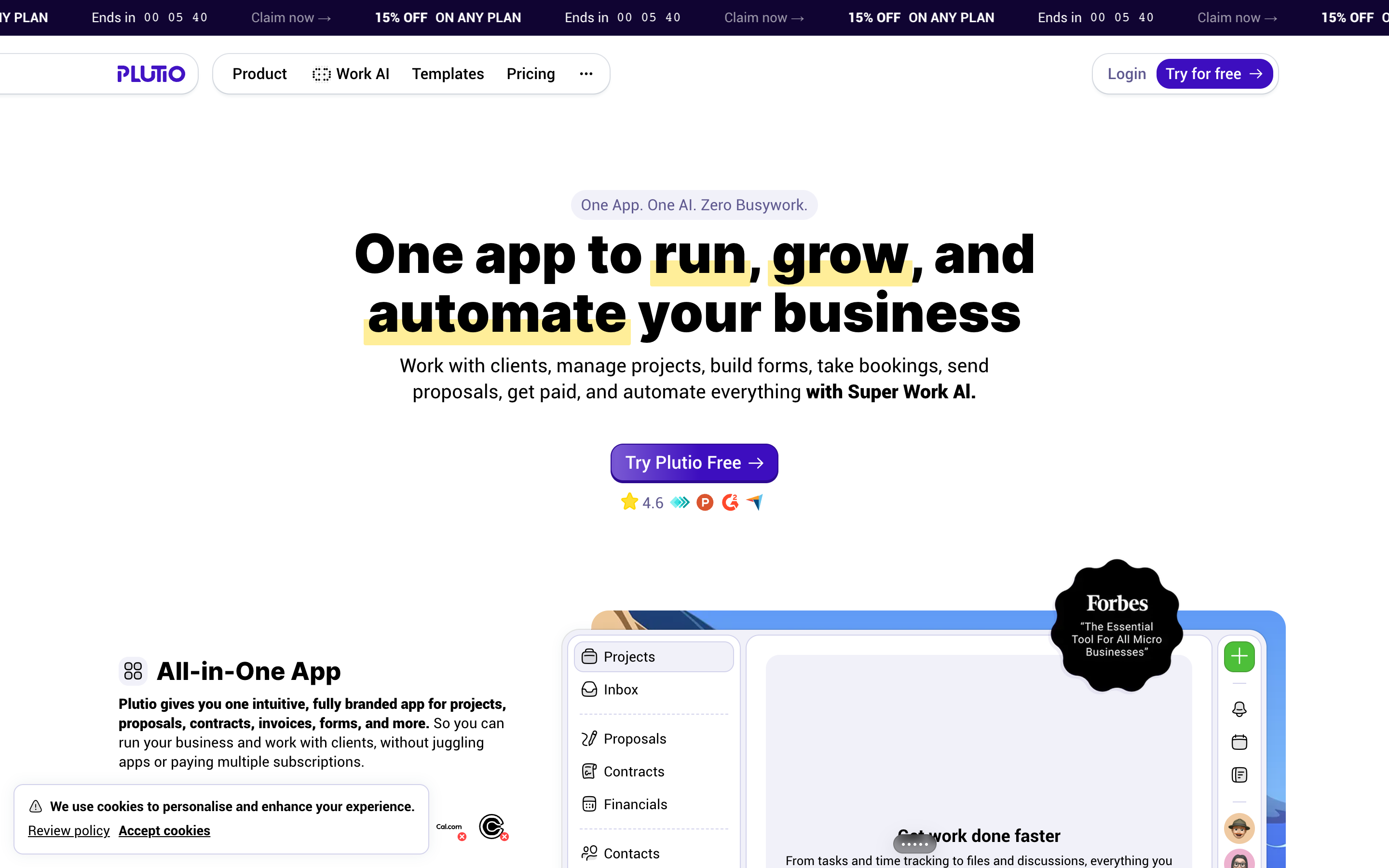 Plutio website screenshot