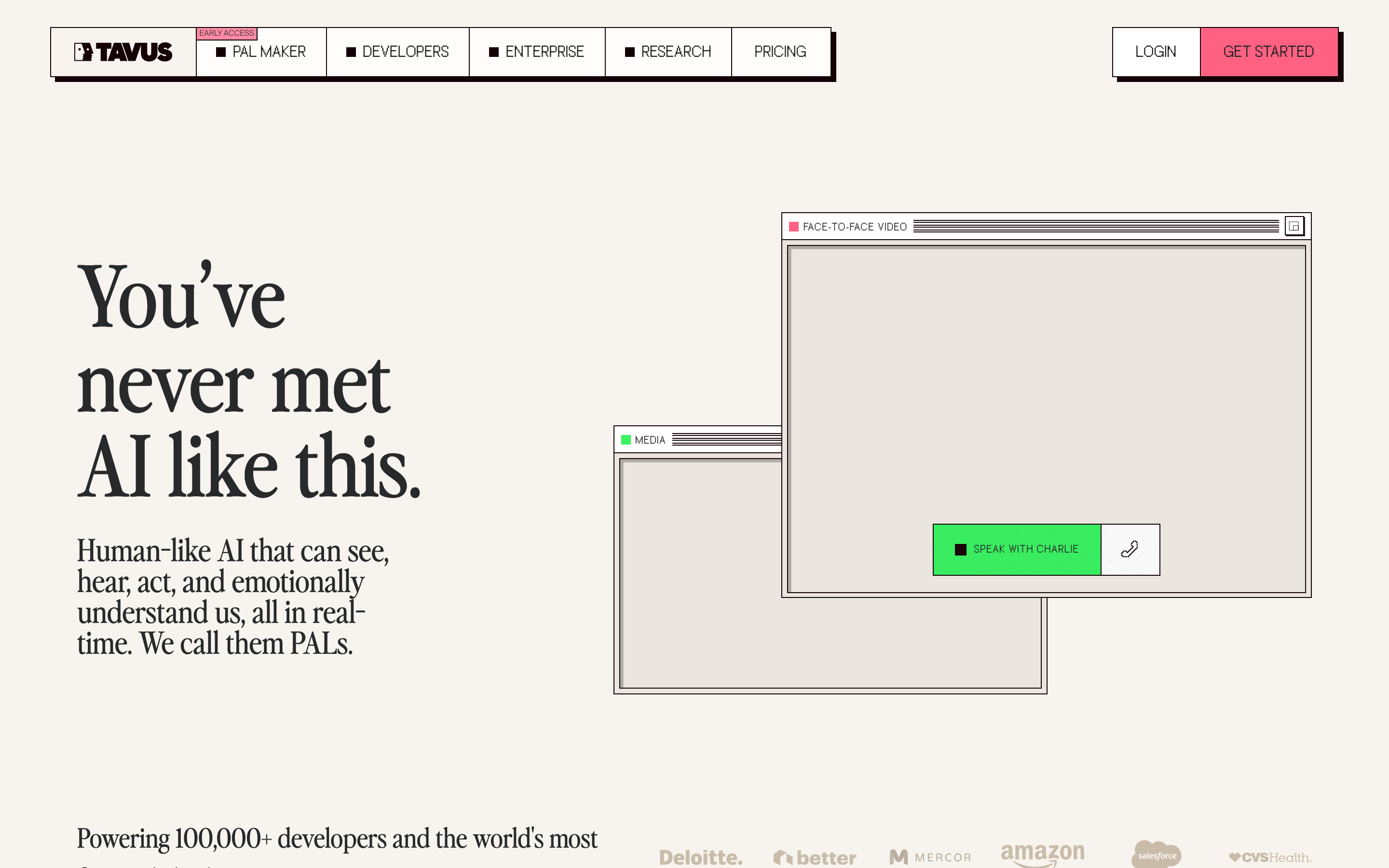 Tavus website screenshot