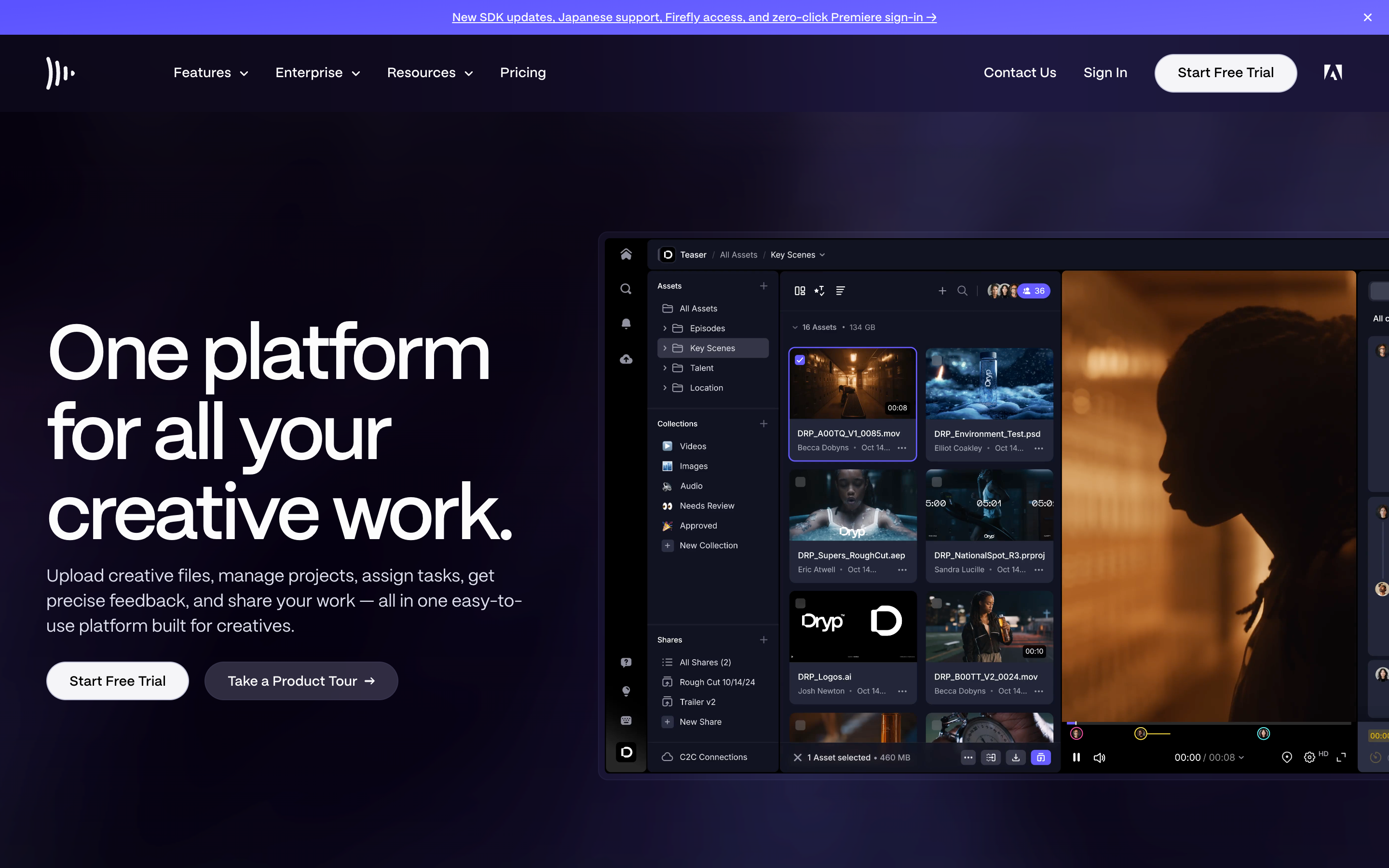 Frame website screenshot