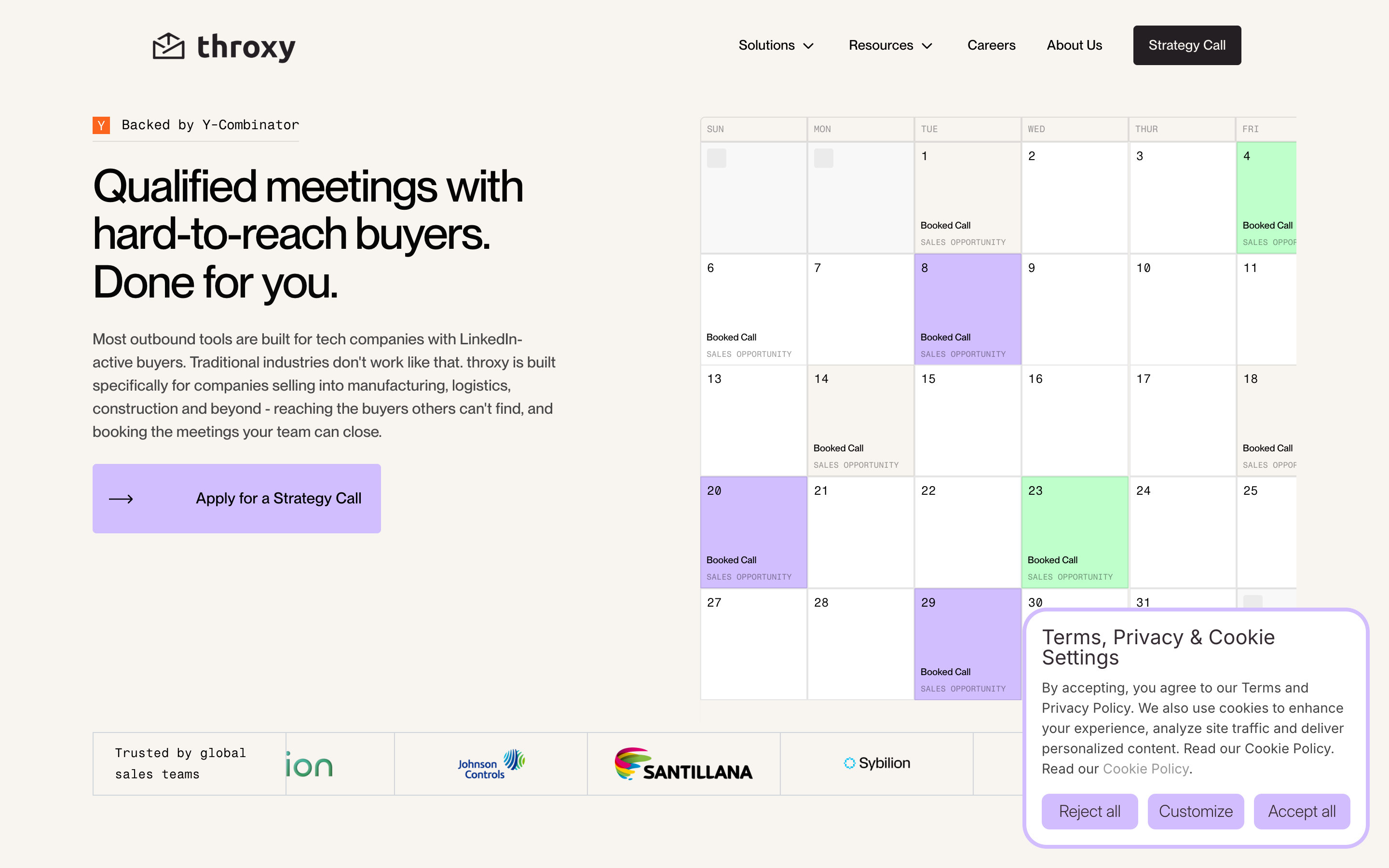 Throxy website screenshot