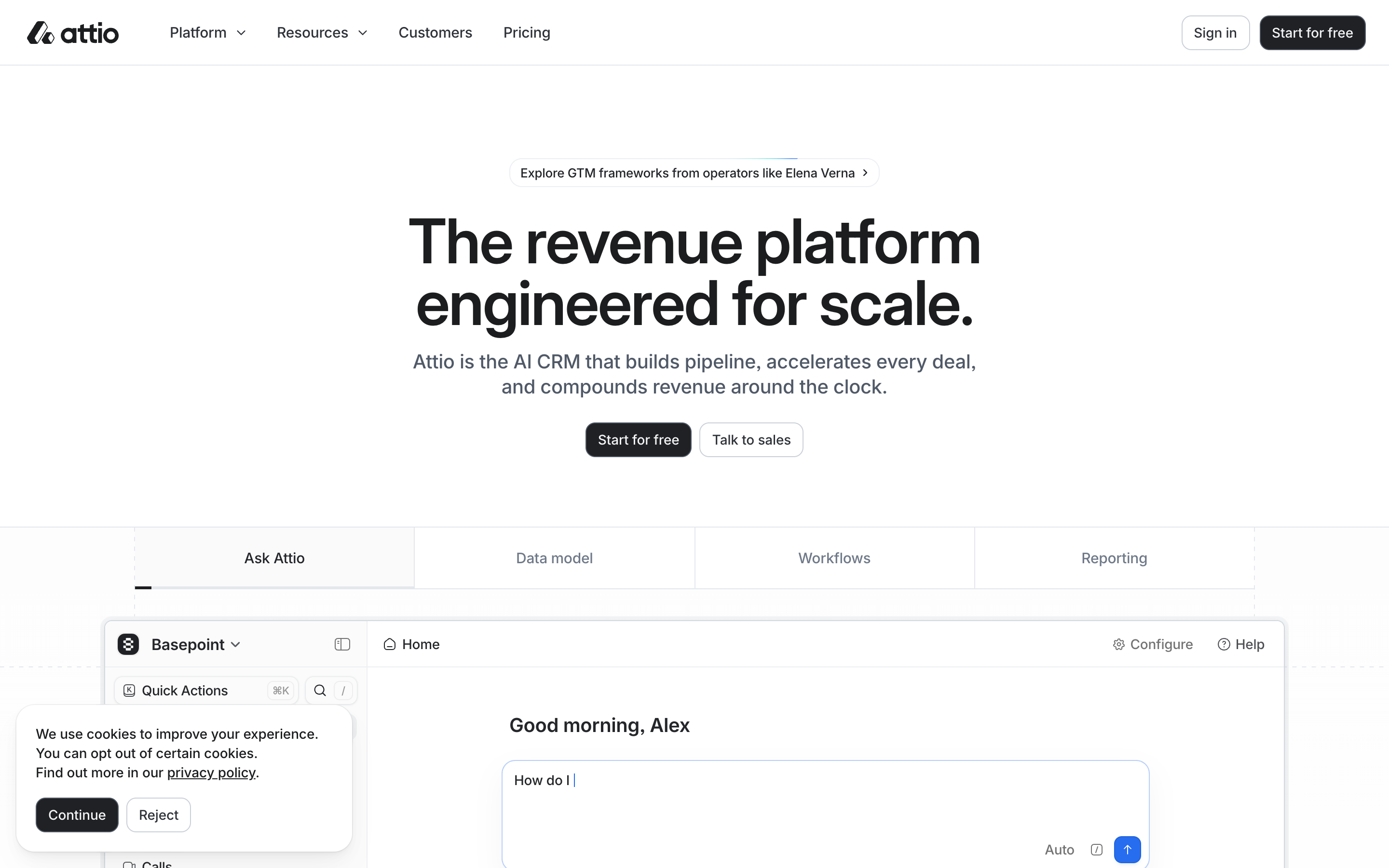 Attio website screenshot