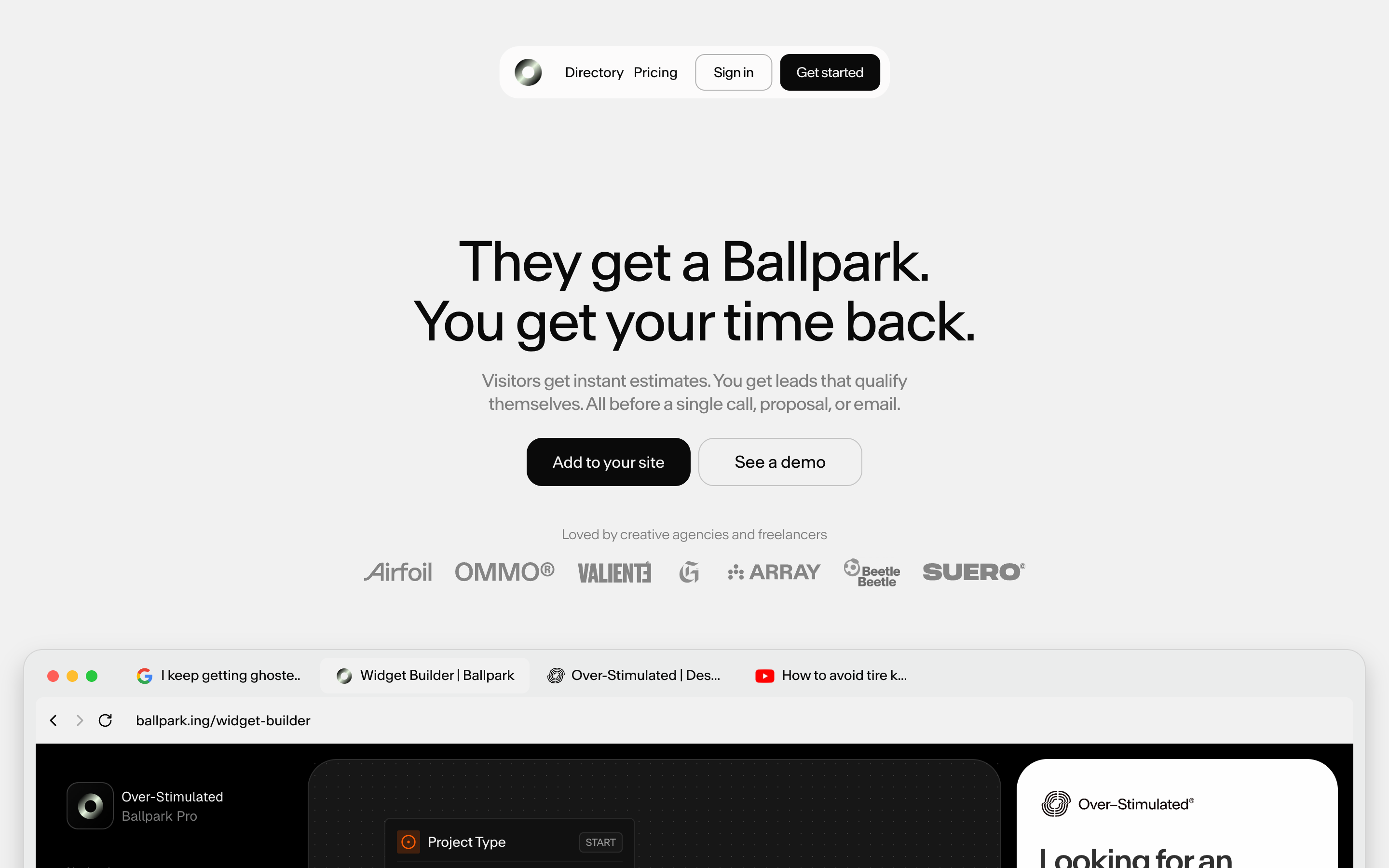 Ballpark website screenshot