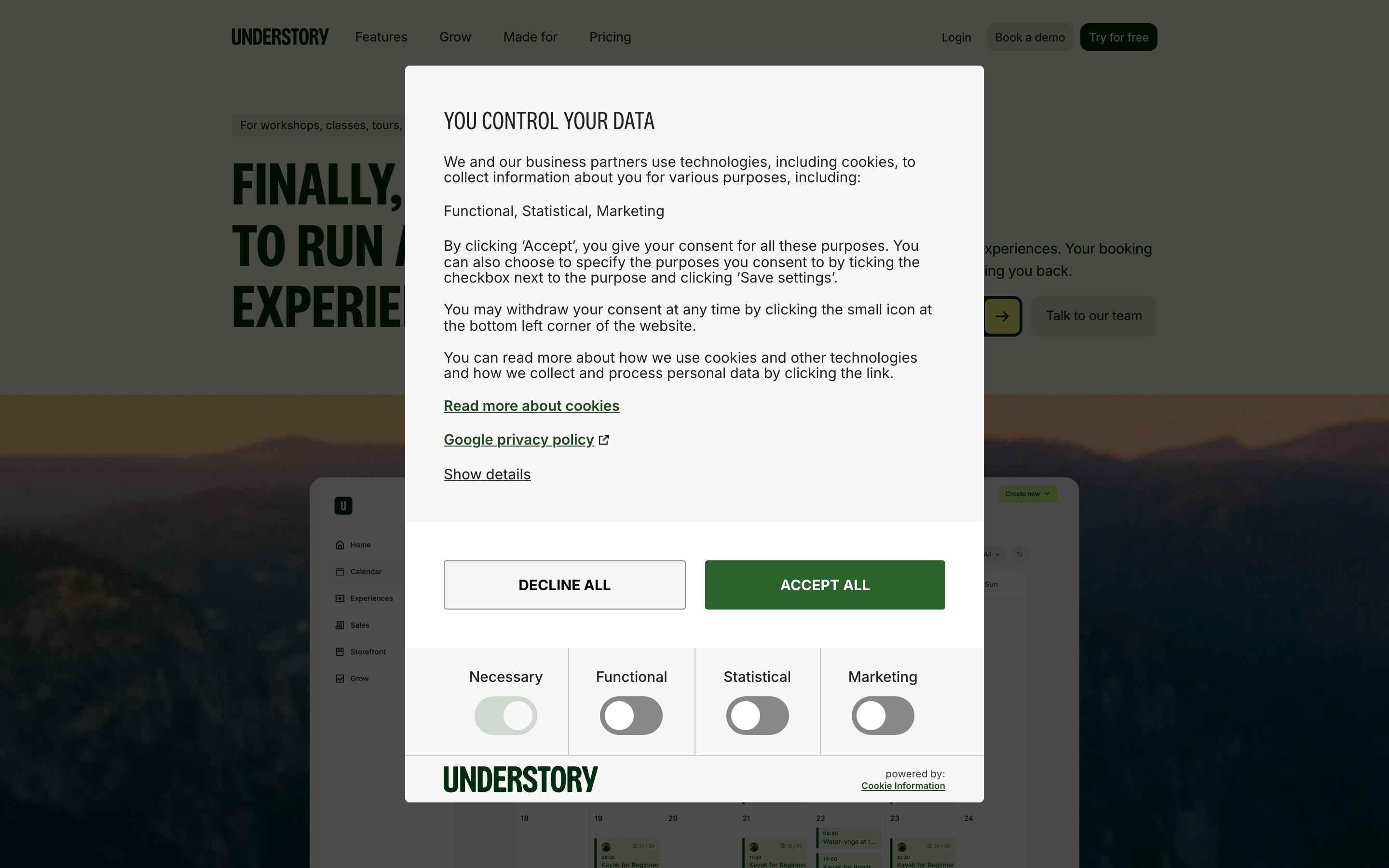 Understory desktop screenshot