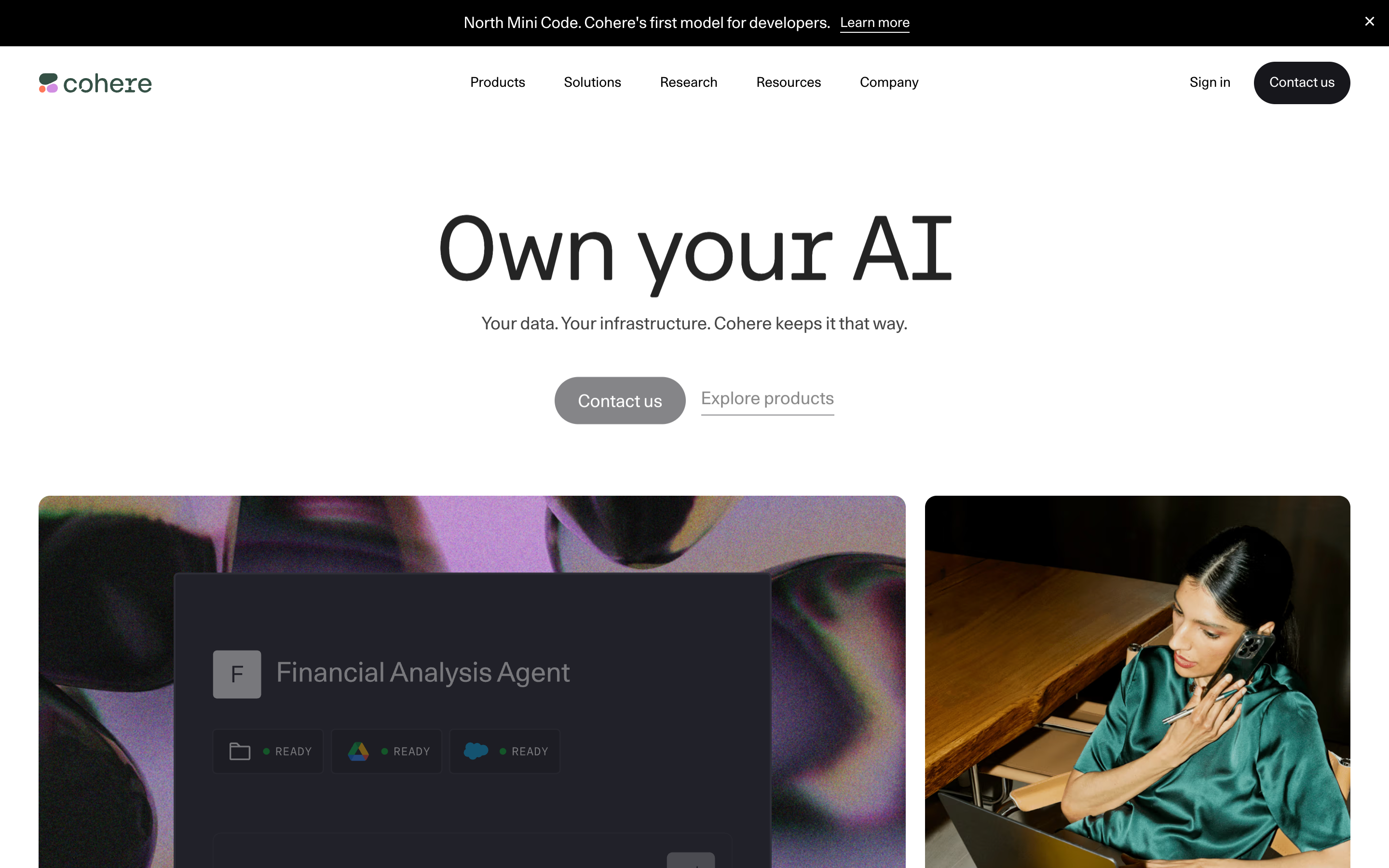 Cohere (AI) website screenshot