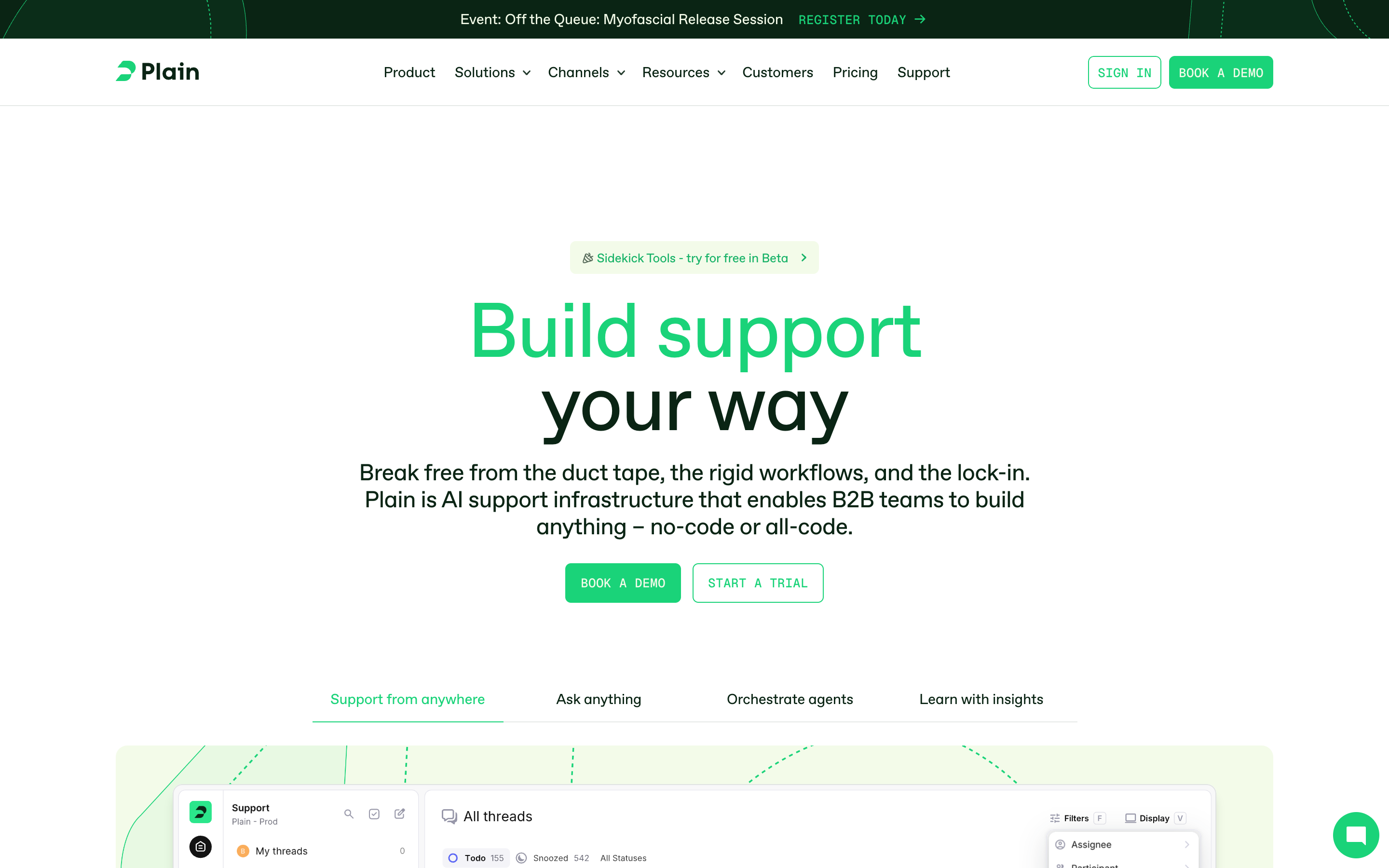 Plain website screenshot