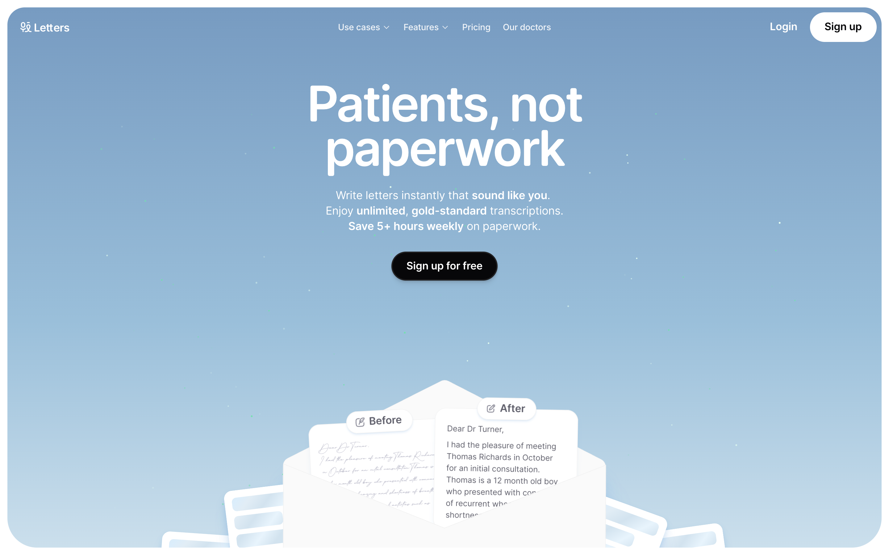 Letters website screenshot
