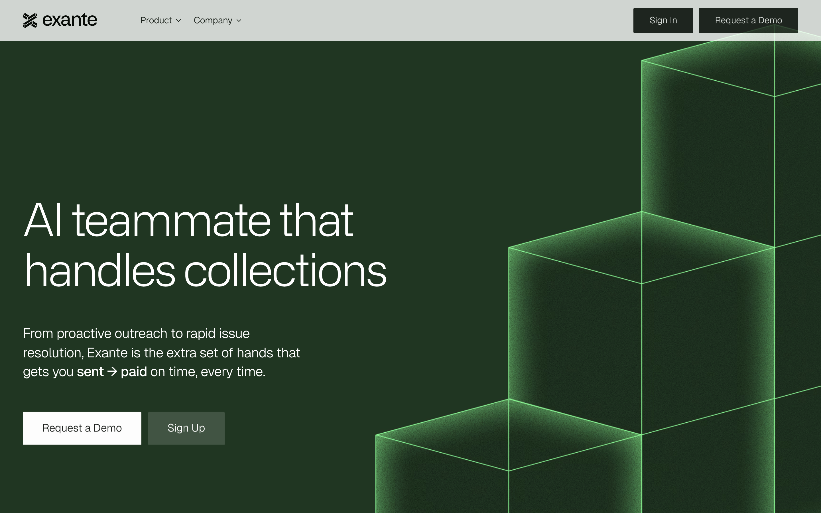 Exante website screenshot