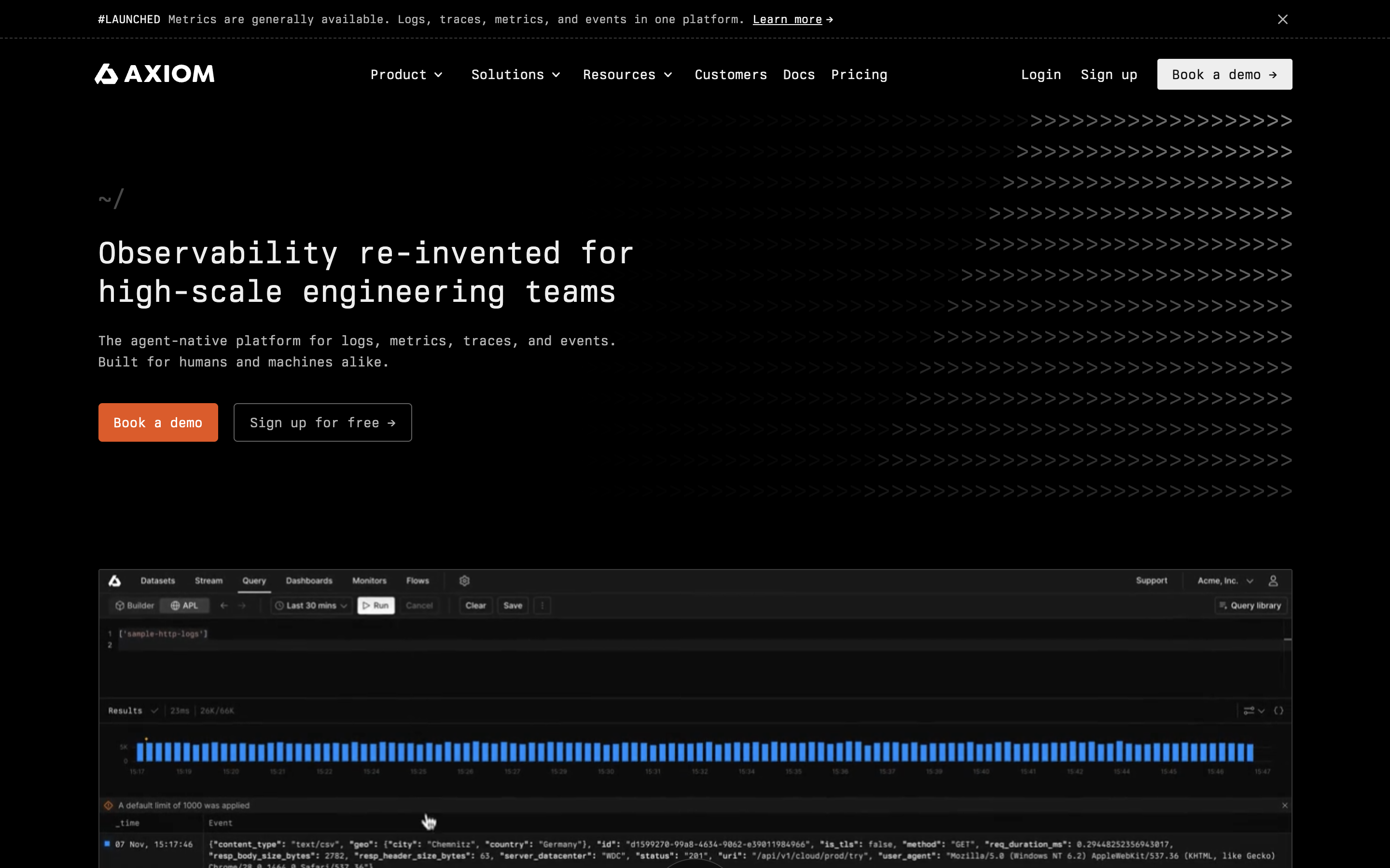 Axiom website screenshot