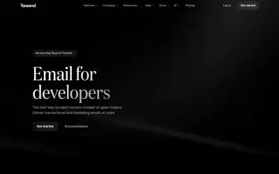 Resend website screenshot