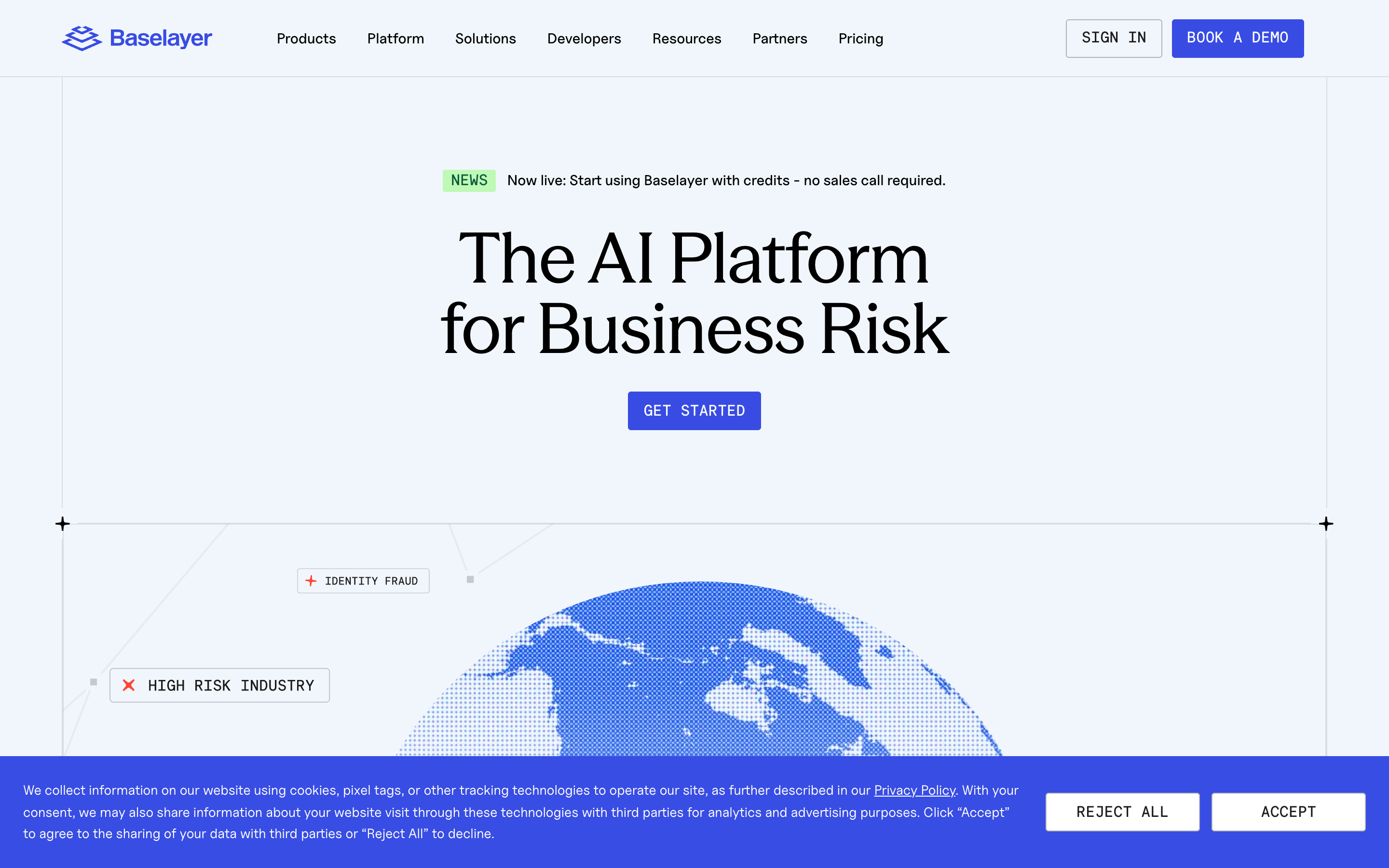 Baselayer website screenshot