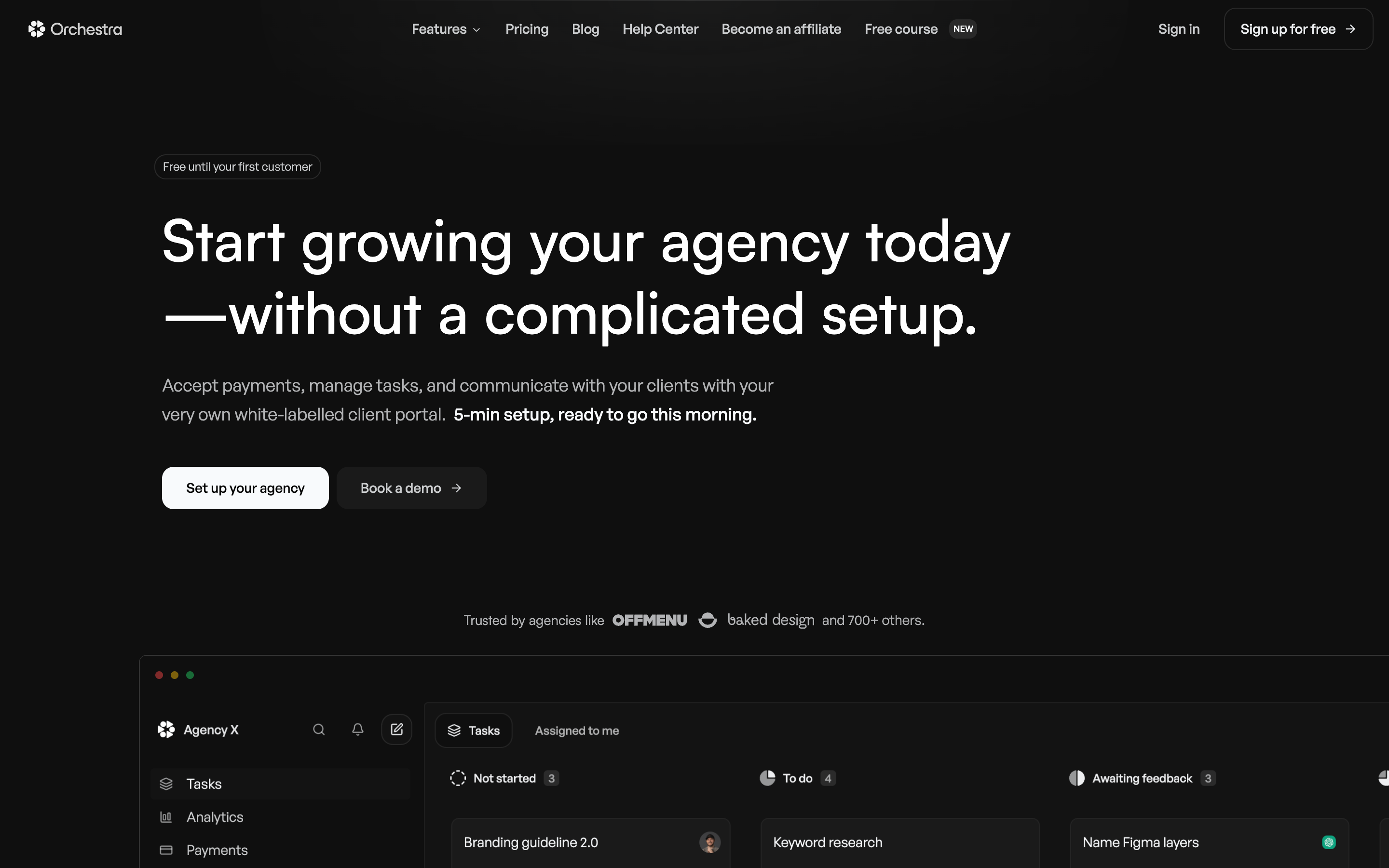 Getorchestra website screenshot