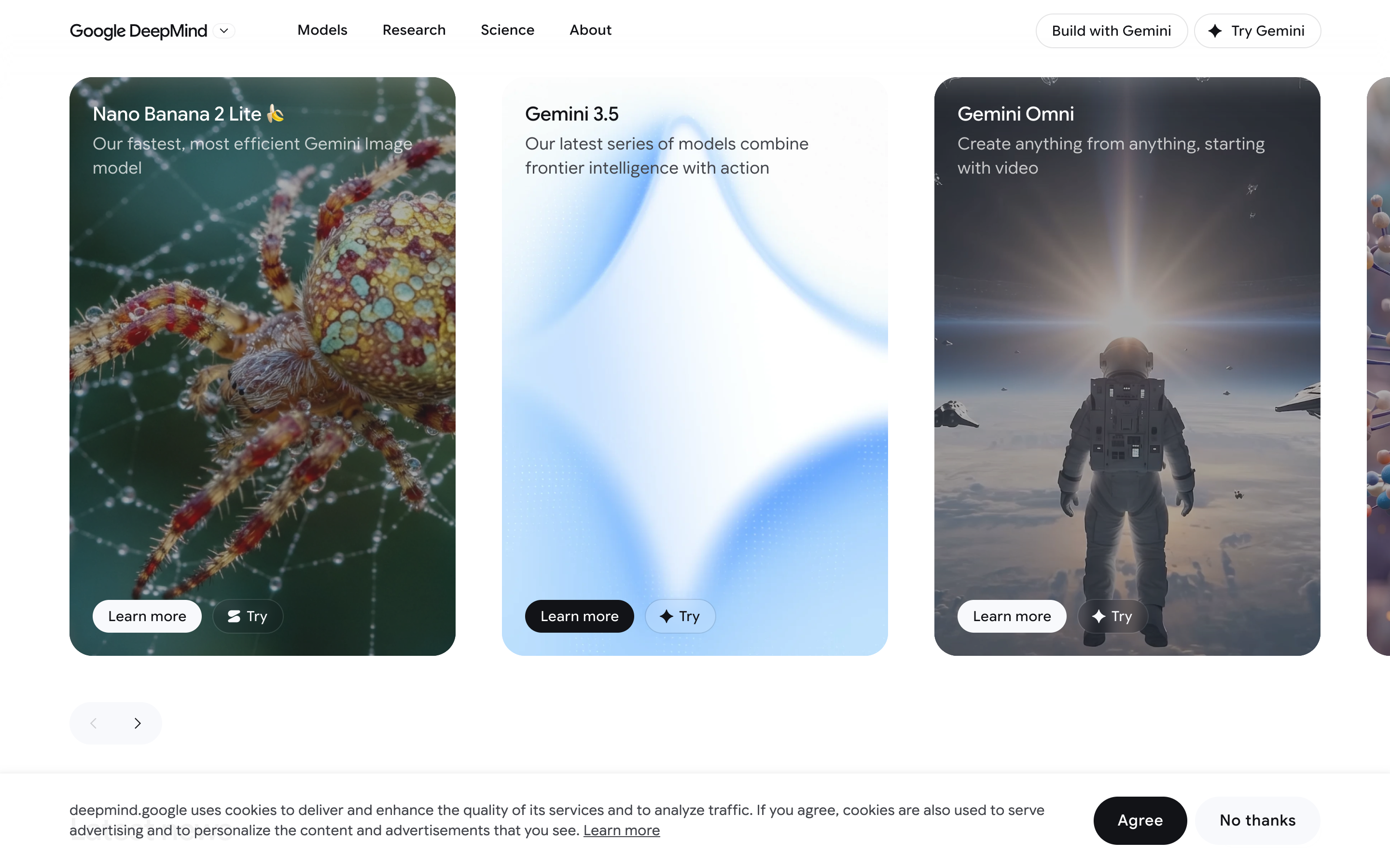 DeepMind website screenshot