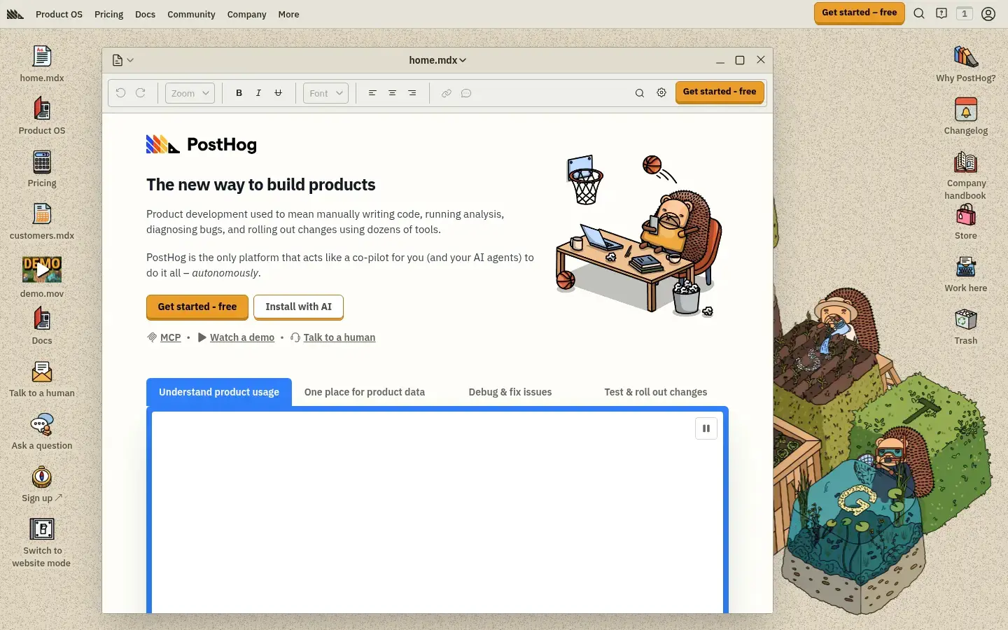 PostHog desktop screenshot