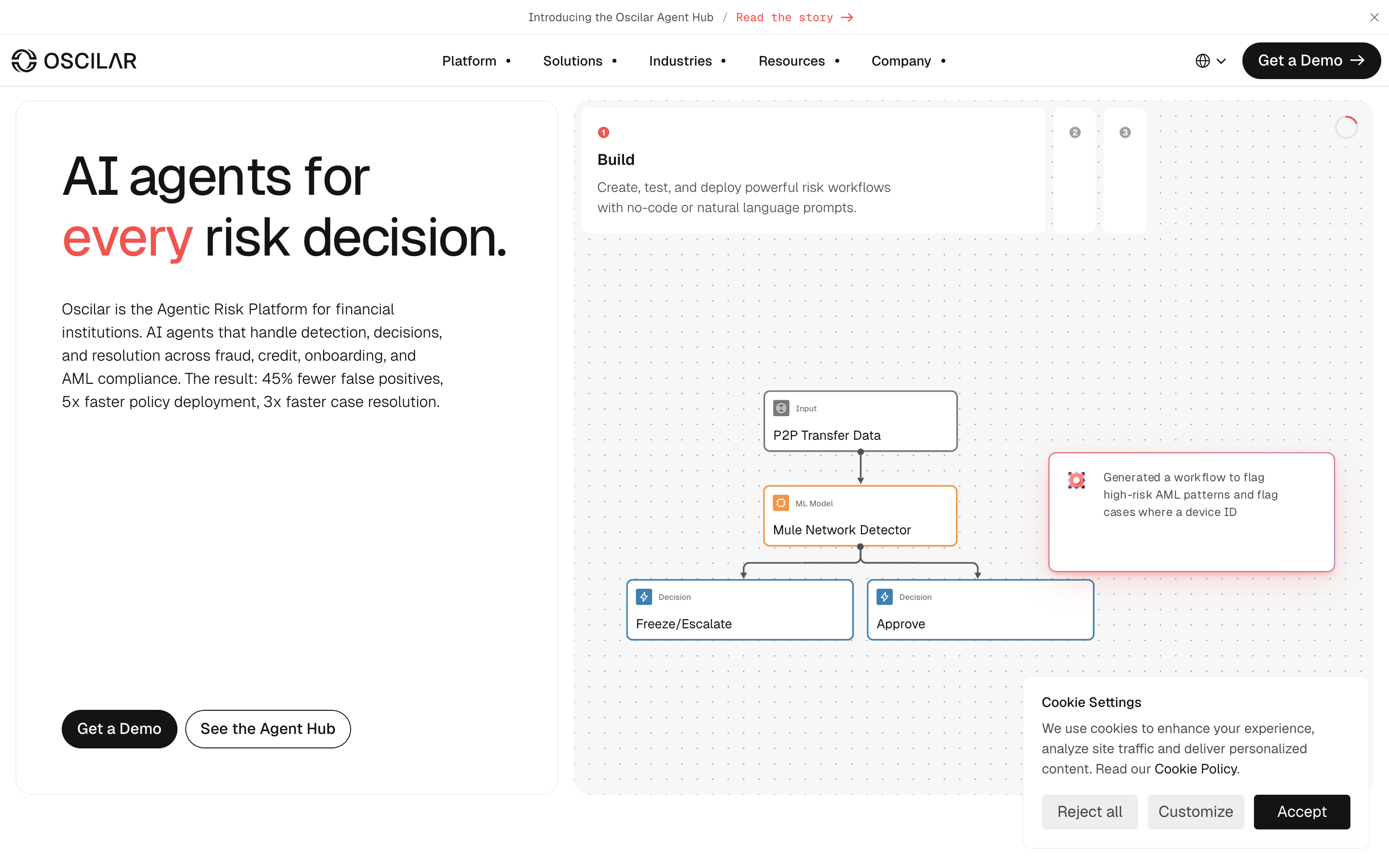 Oscilar website screenshot