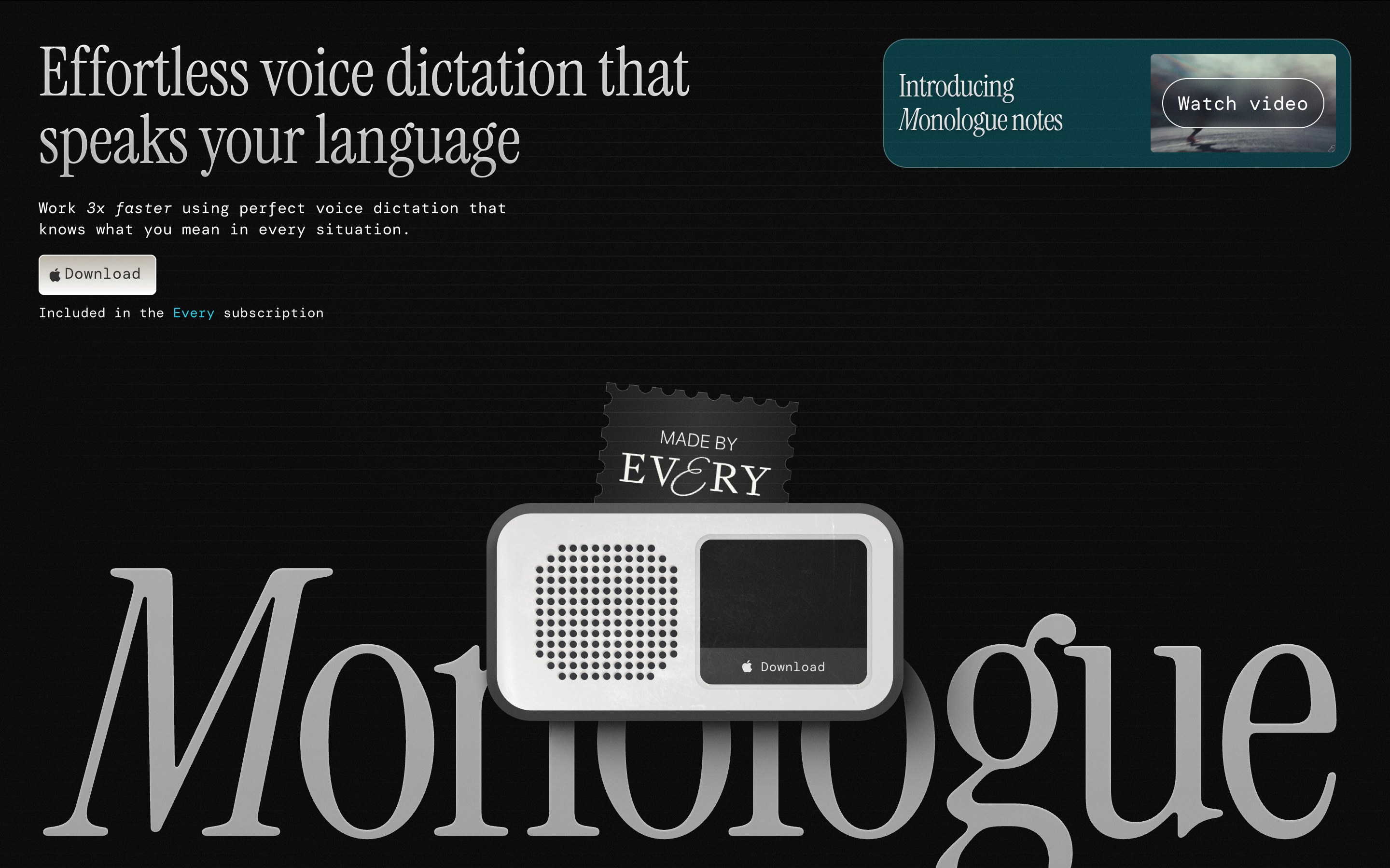 Monologue website screenshot