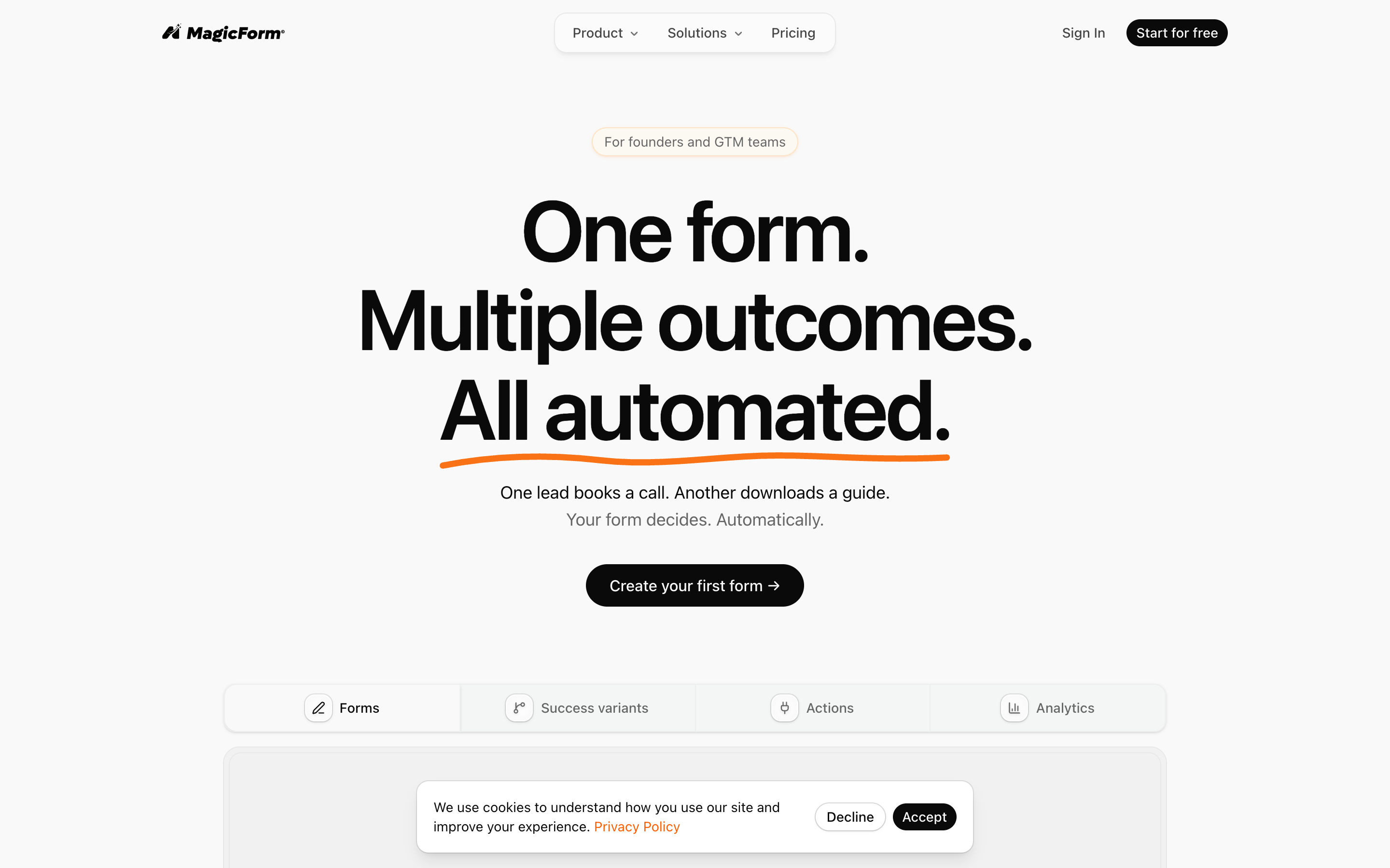 Getmagicform website screenshot
