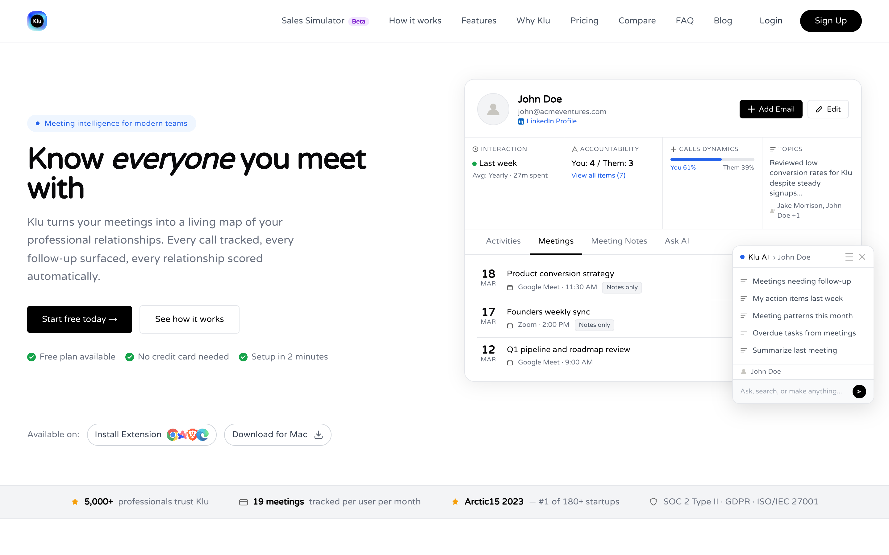 Klu website screenshot