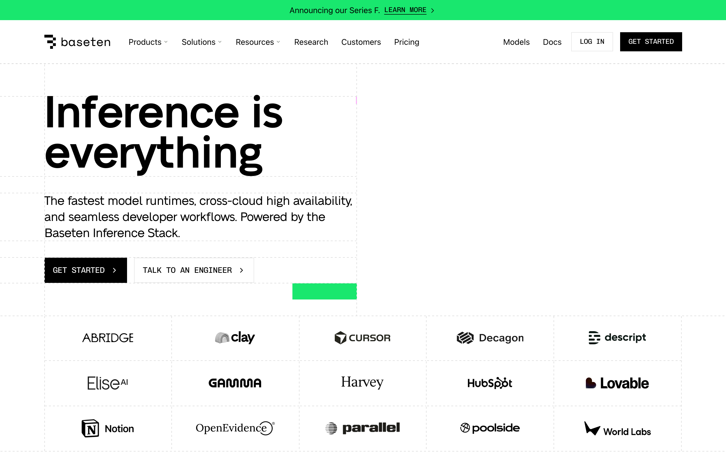 Baseten website screenshot