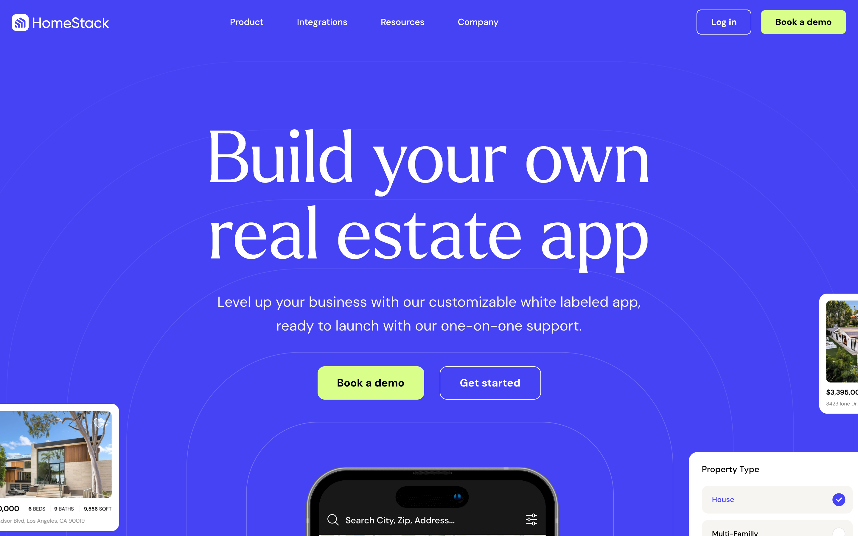 Homestack website screenshot