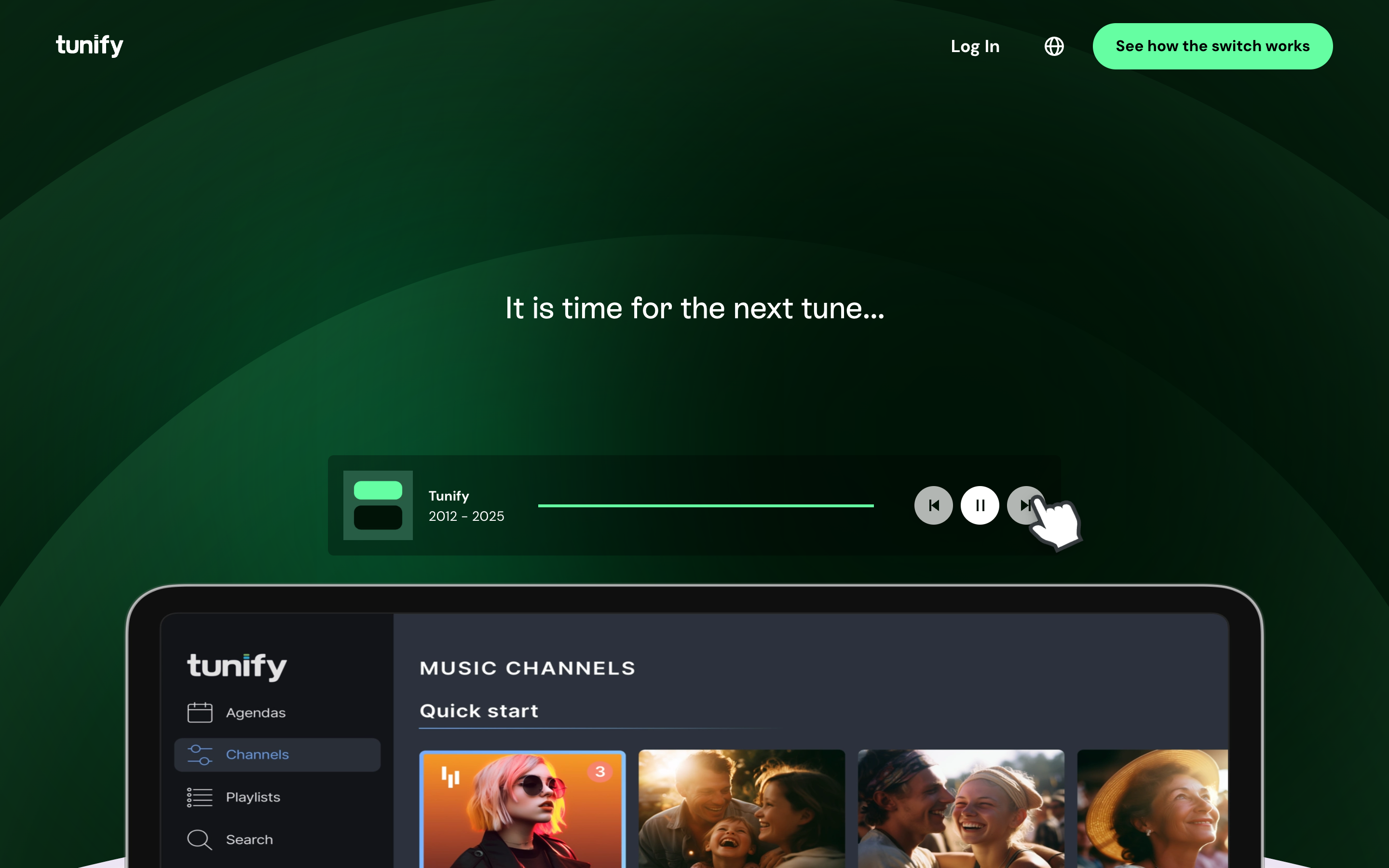 Tunify website screenshot
