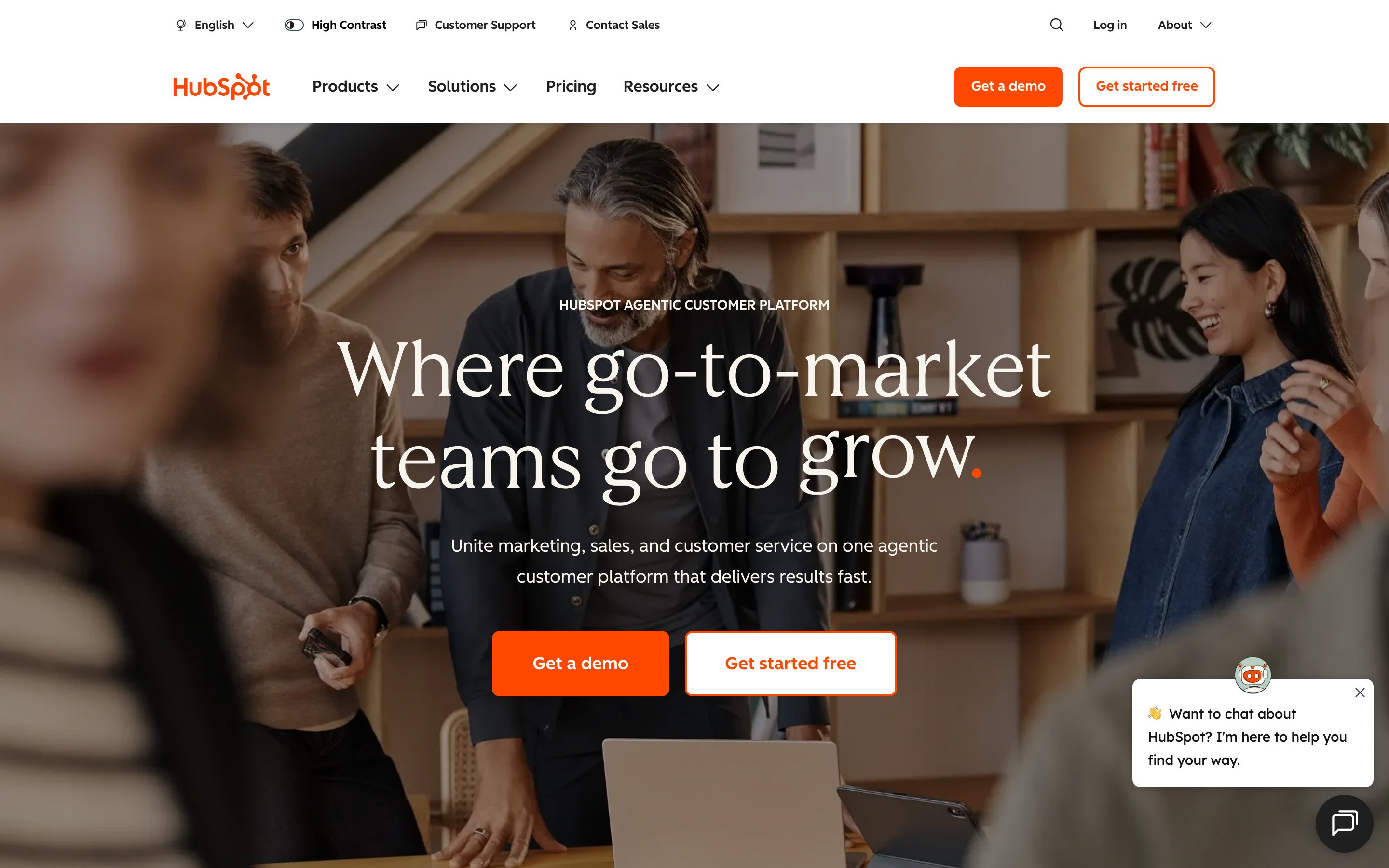 HubSpot website screenshot