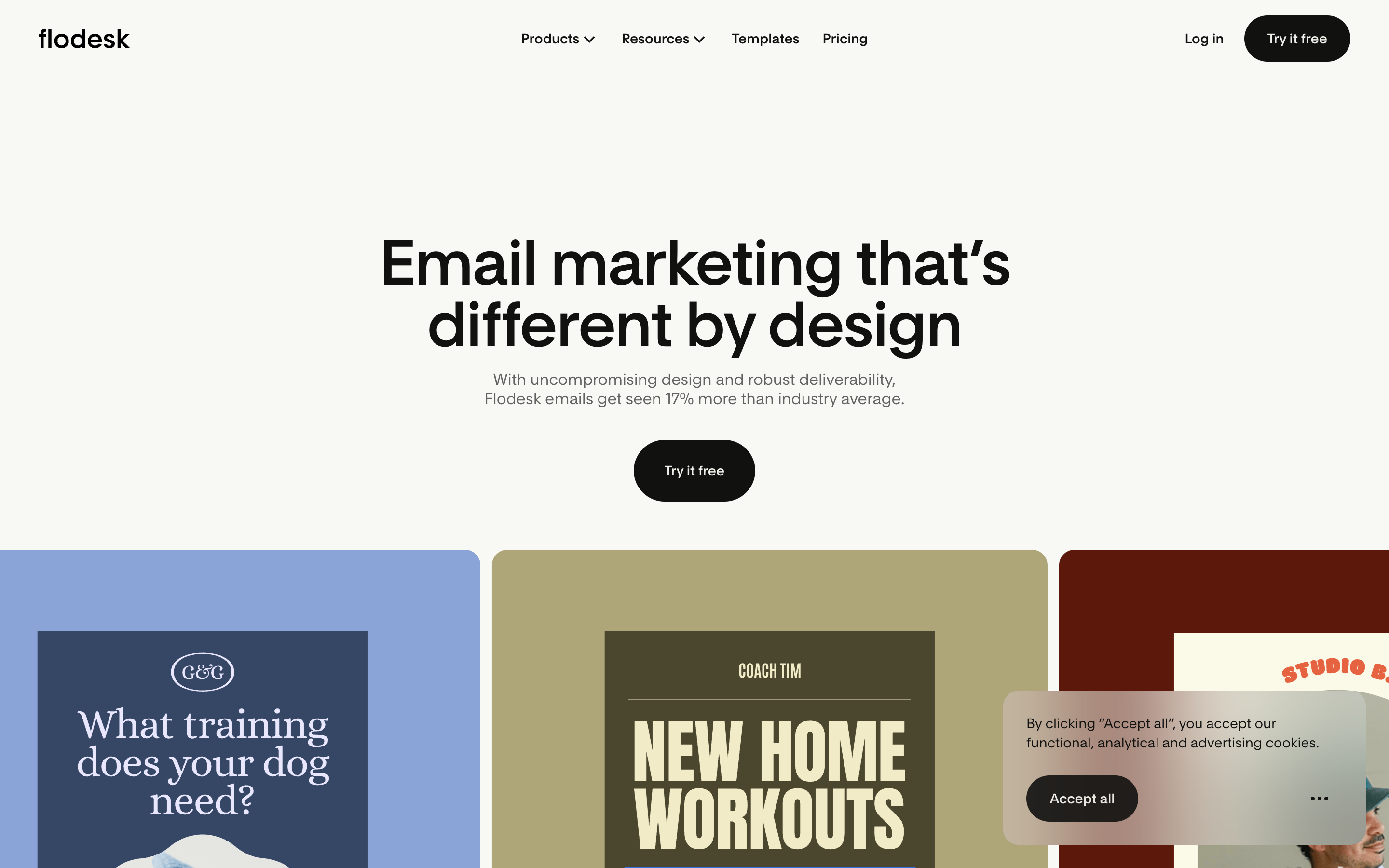 Flodesk website screenshot